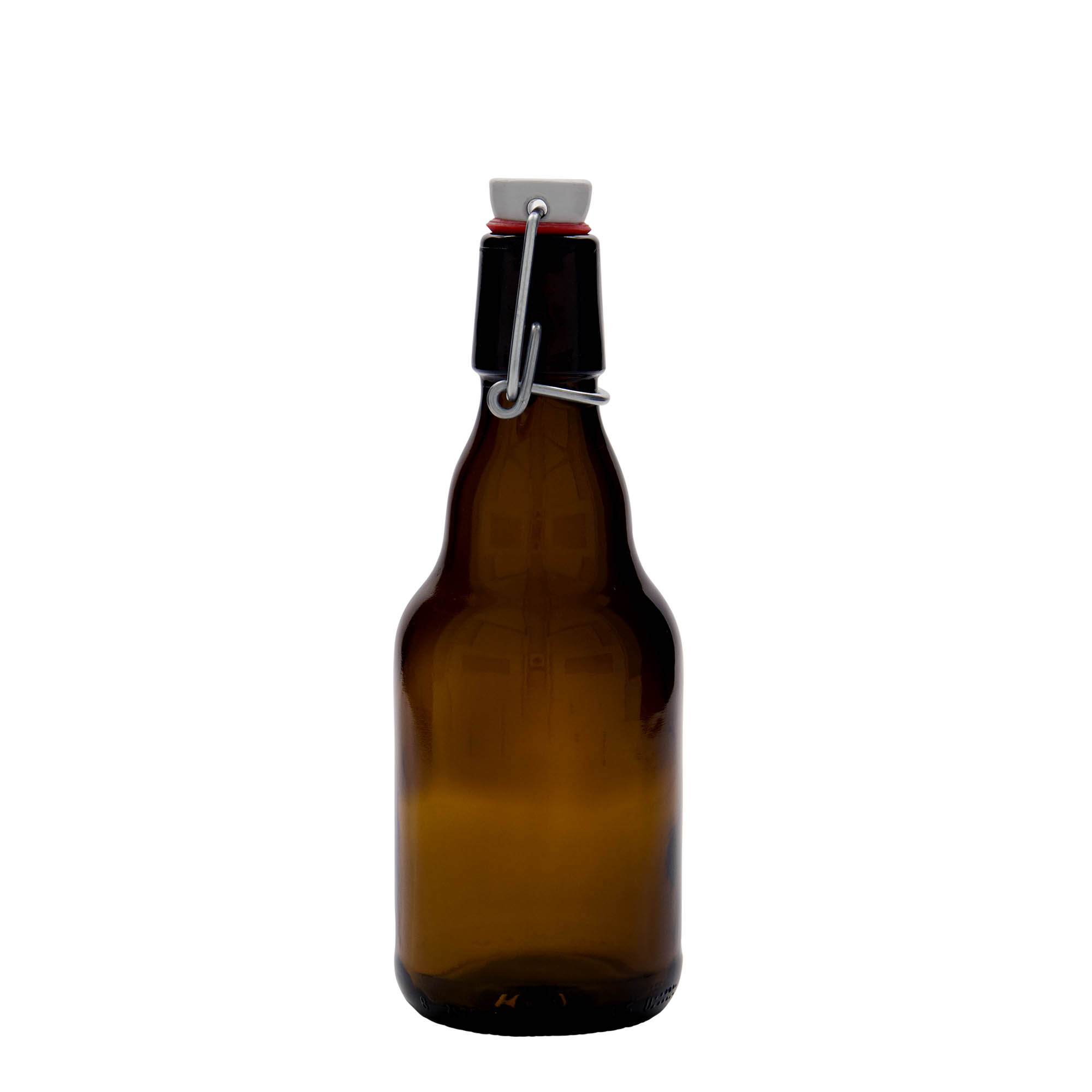 330 ml bira şişesi 'Steinie', cam, kahverengi, ağız: mandallı kapak
