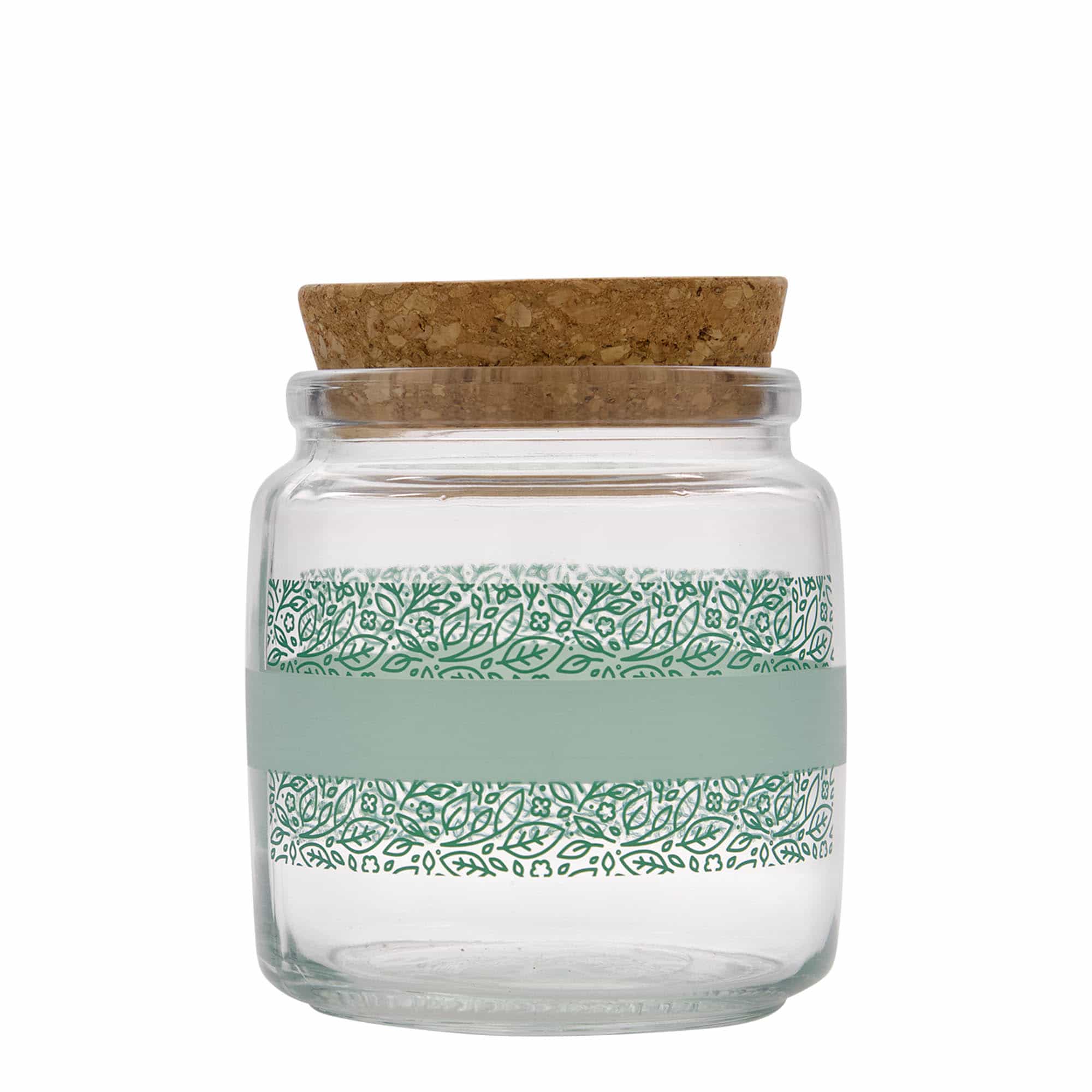 750 ml Mantar Kapaklı Cam Şişe 'Giara', Motif: Naturalmente verde, Ağız: Mantar