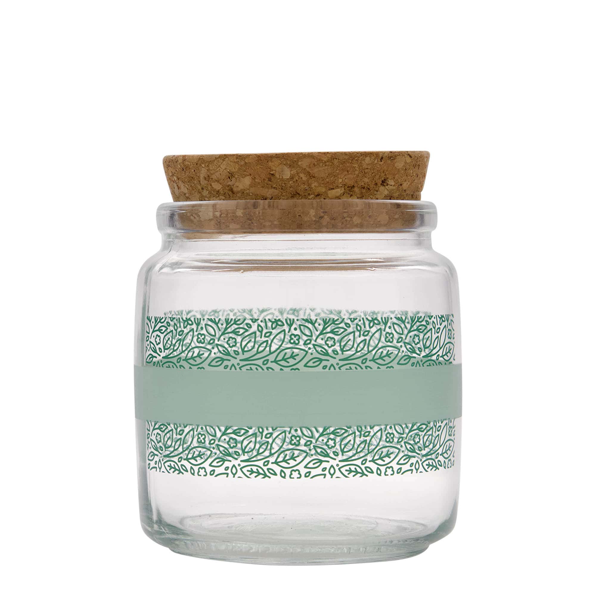 750 ml Mantar Kapaklı Cam Şişe 'Giara', Motif: Naturalmente verde, Ağız: Mantar