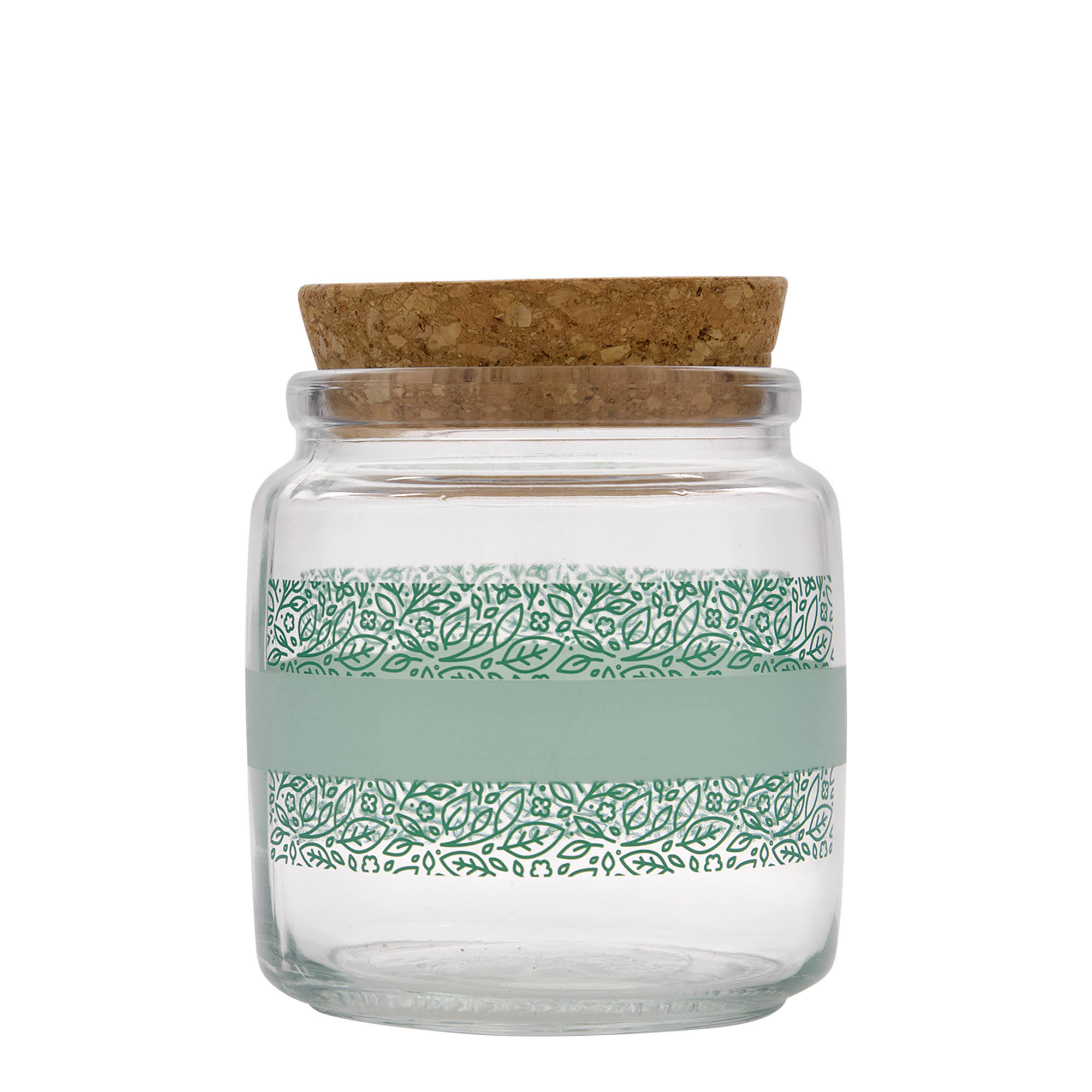 750 ml Mantar Kapaklı Cam Şişe 'Giara', Motif: Naturalmente verde, Ağız: Mantar