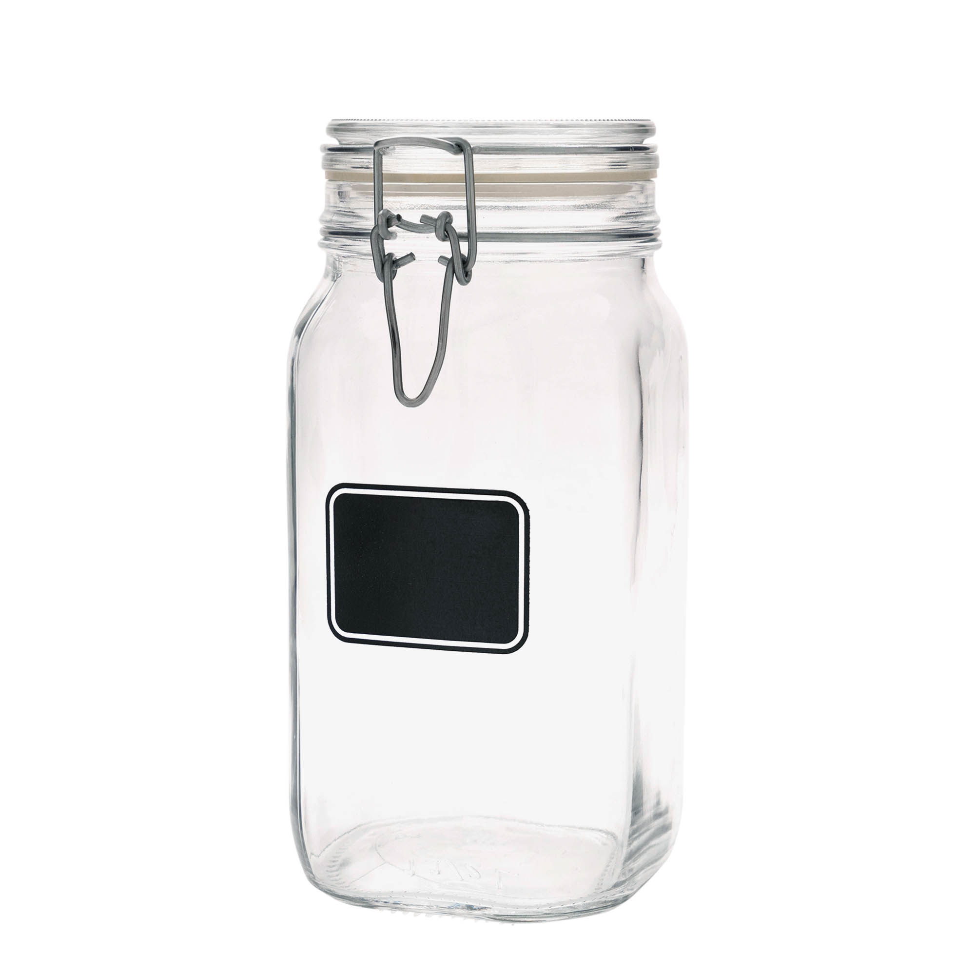 1.500 ml Tel kapaklı kavanoz 'Fido', Motif: Etiket alanı, kare, Ağzı: Tel kapaklı kapatma 1.500 ml Tel kapaklı kavanoz 'Fido', Motif: Etiket alanı, kare, Ağzı: Tel kapaklı kapatma