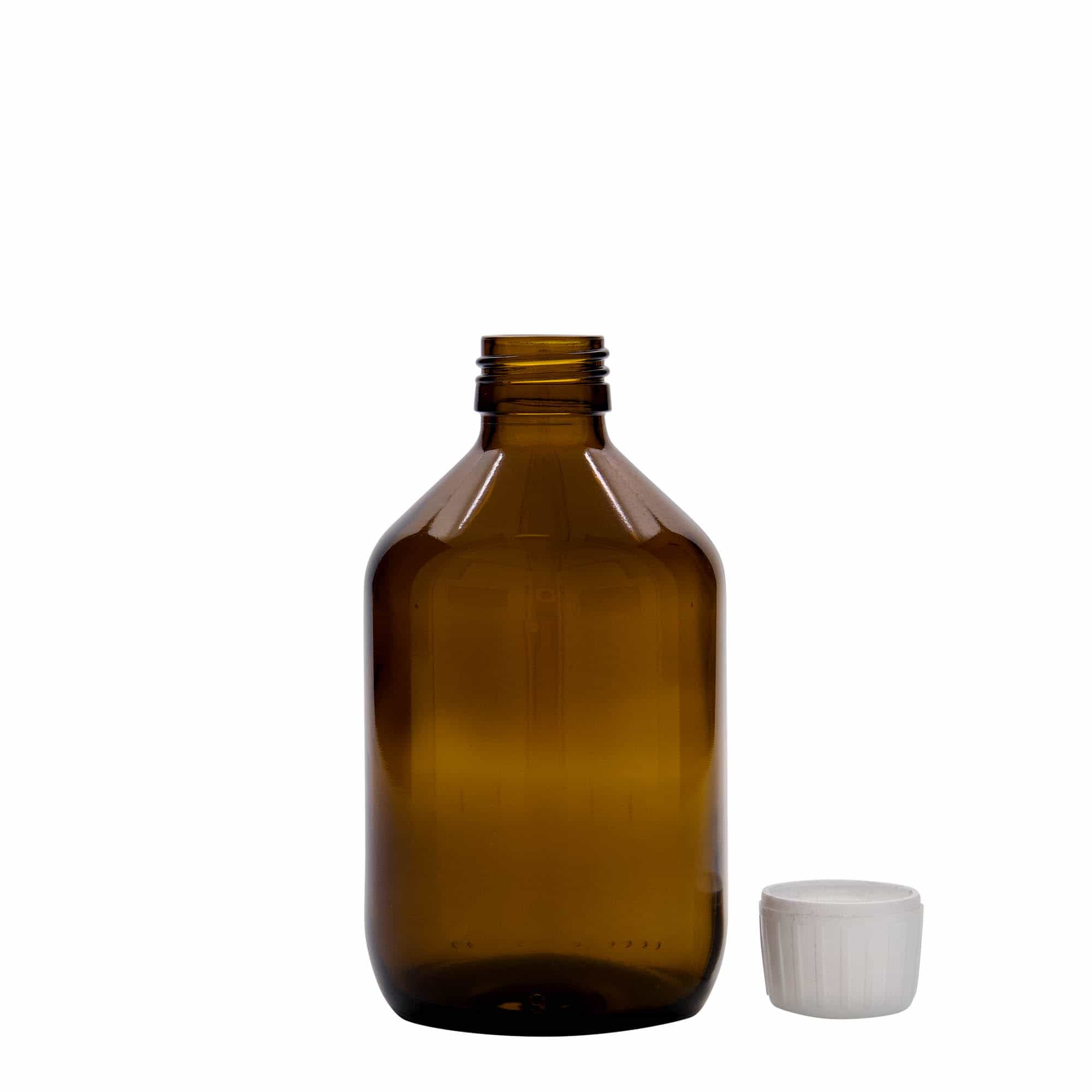 300 ml ilaç şişesi, kahverengi, cam, ağız: PP 28