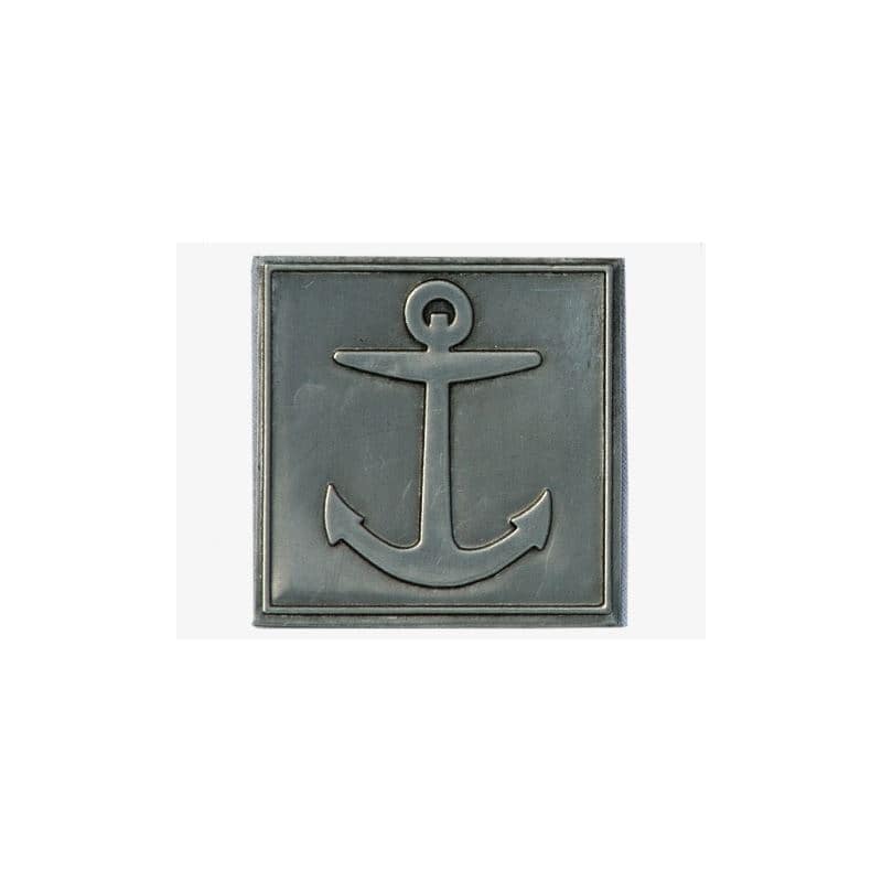 Kurşun etiketi 'Anker', kare, metal, gümüş renk