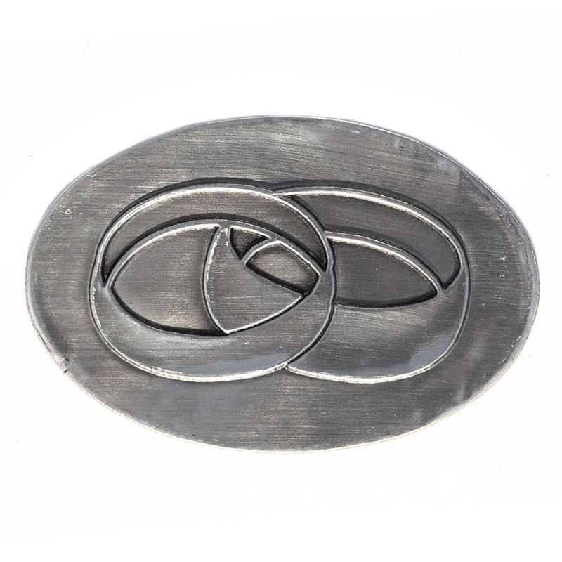 Kurşun etiketi 'Trauringe', oval, metal, gümüş Kurşun etiketi 'Trauringe', oval, metal, gümüş