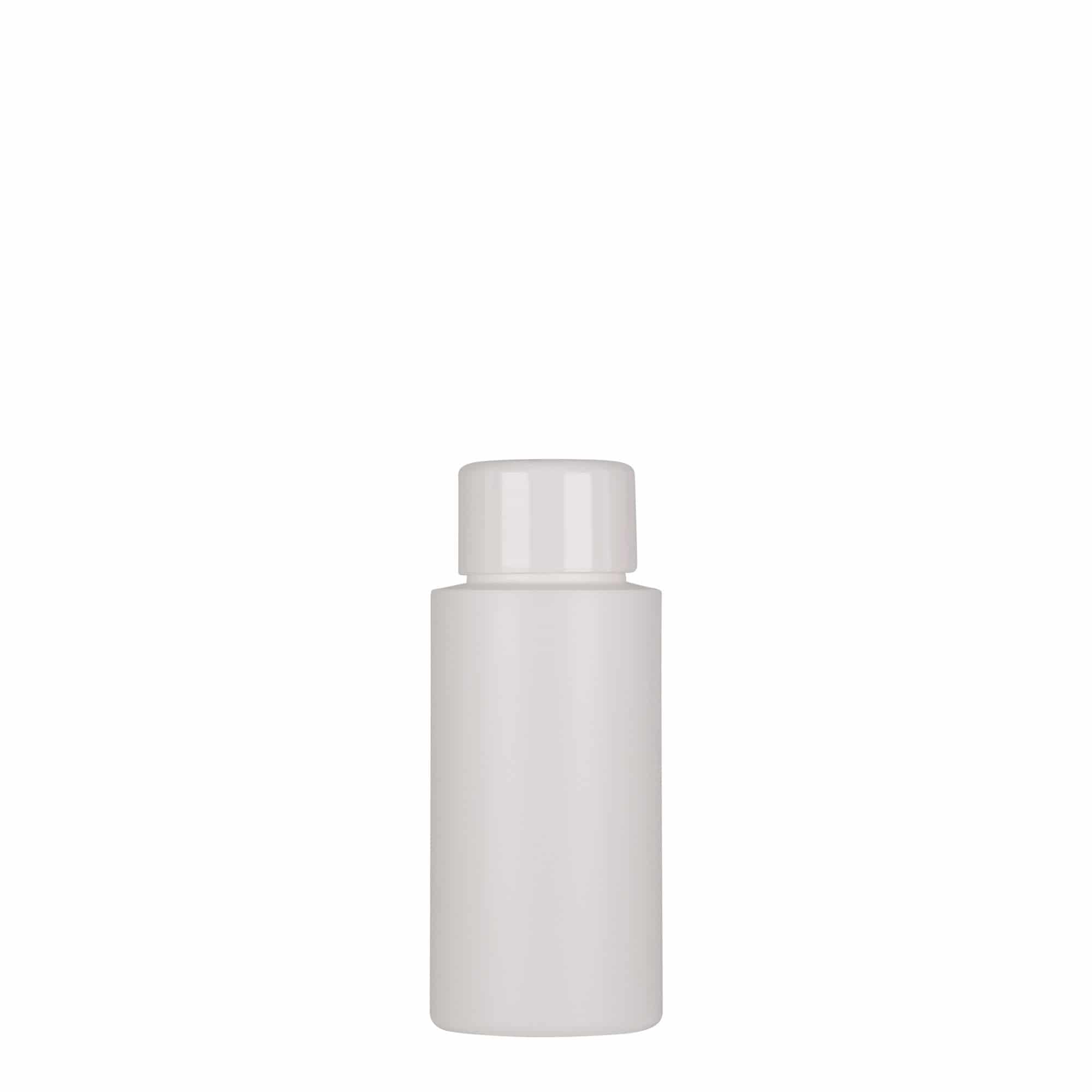 50 ml plastik şişe 'Pipe', Yeşil HDPE, beyaz, ağız: 24/410