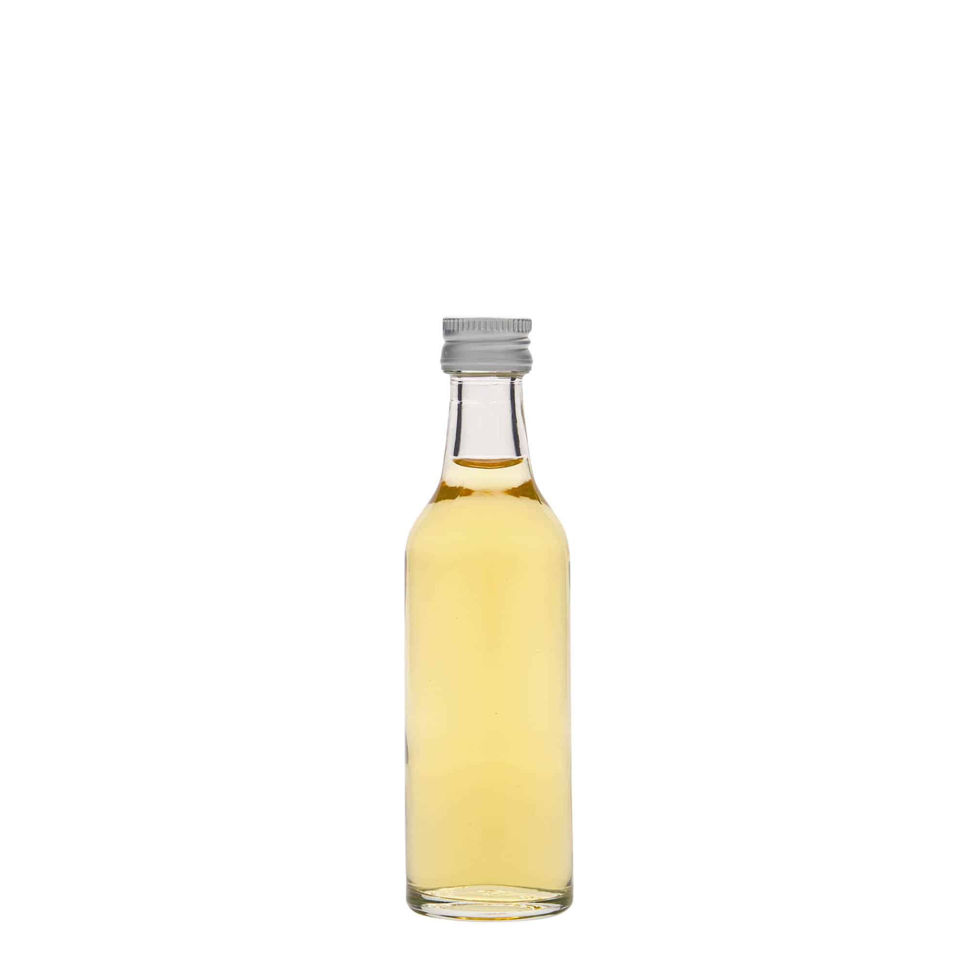50 ml Cam Şişe Düz Boyun, Ağız: PP 18