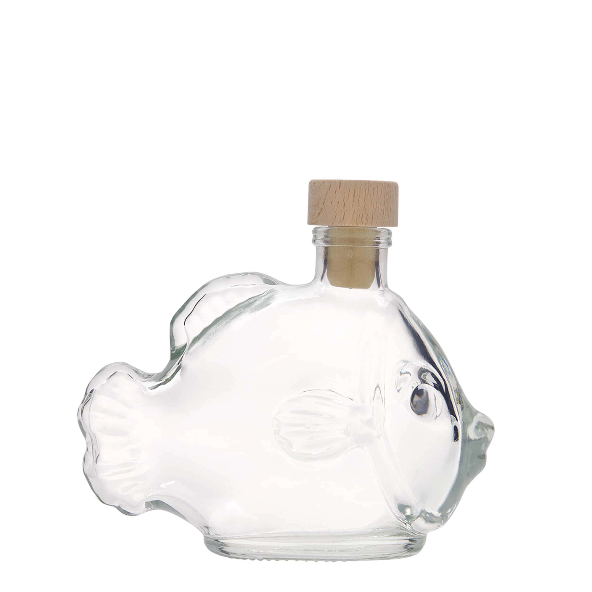 200 ml cam şişe 'Balık', Ağız: Mantar