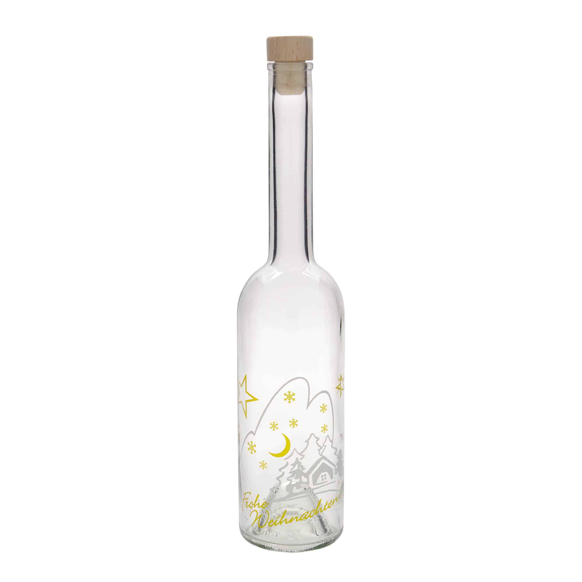 500 ml Cam Şişe 'Opera', Motif: Noel İdyli, Ağız: Mantar