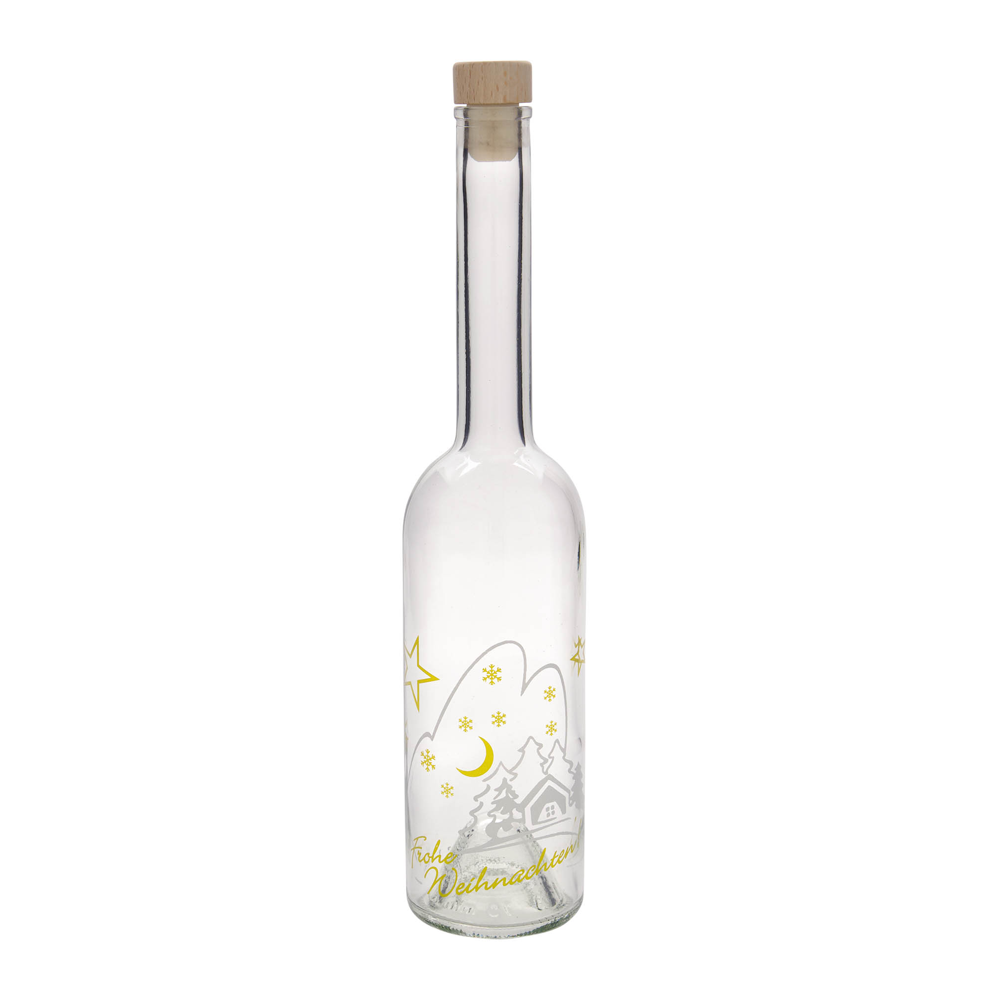 500 ml Cam Şişe 'Opera', Motif: Noel İdyli, Ağız: Mantar