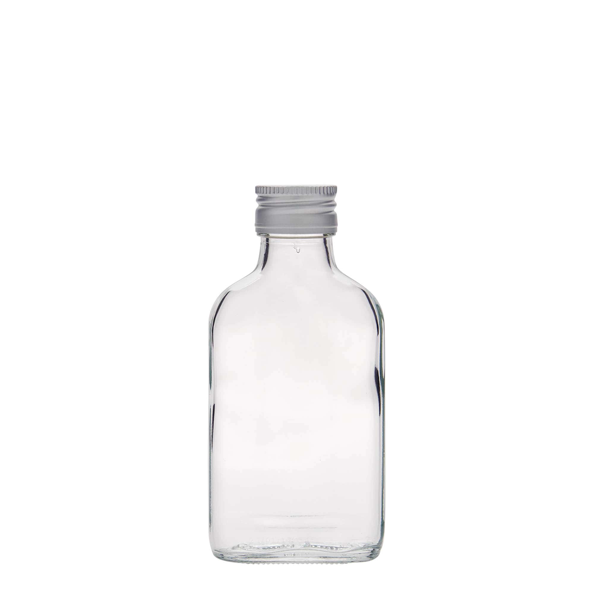 100 ml el şişesi, dikdörtgen, cam, ağız: PP 28