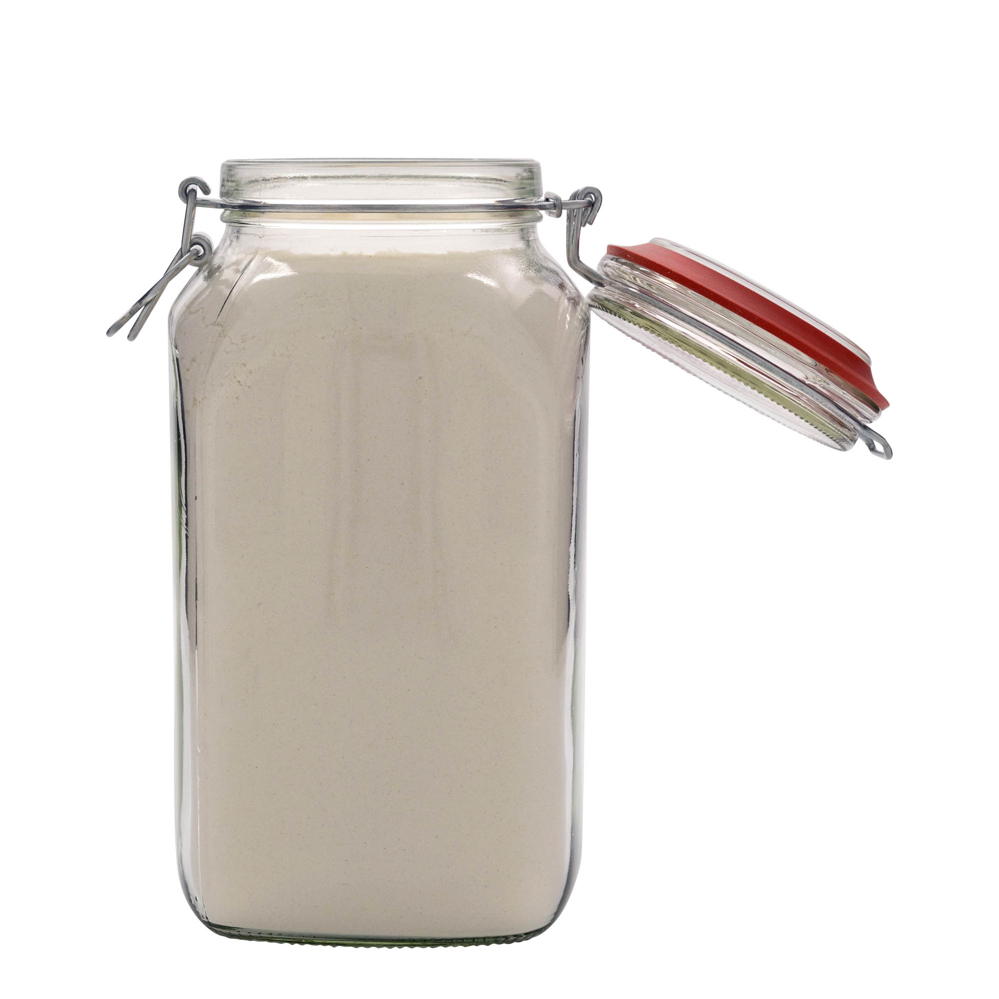 2.590 ml Tel Kapatmalı Kavanoz, kare, ağzı: tel kapatma mekanizmalı