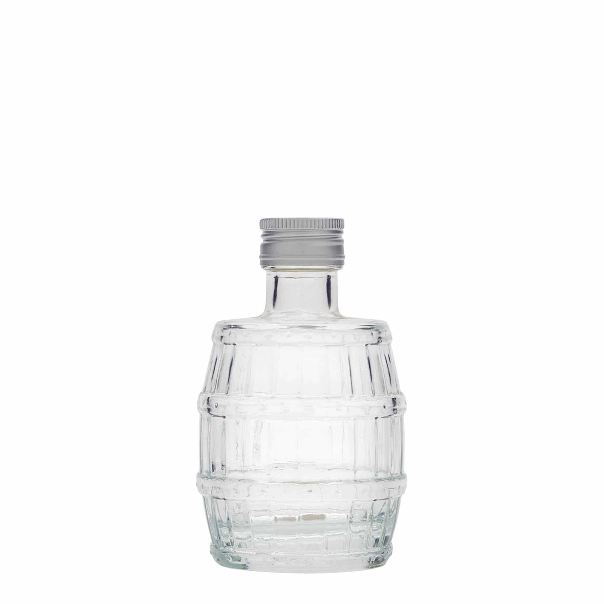 100 ml cam şişe 'Fıçı', ağız: PP 24