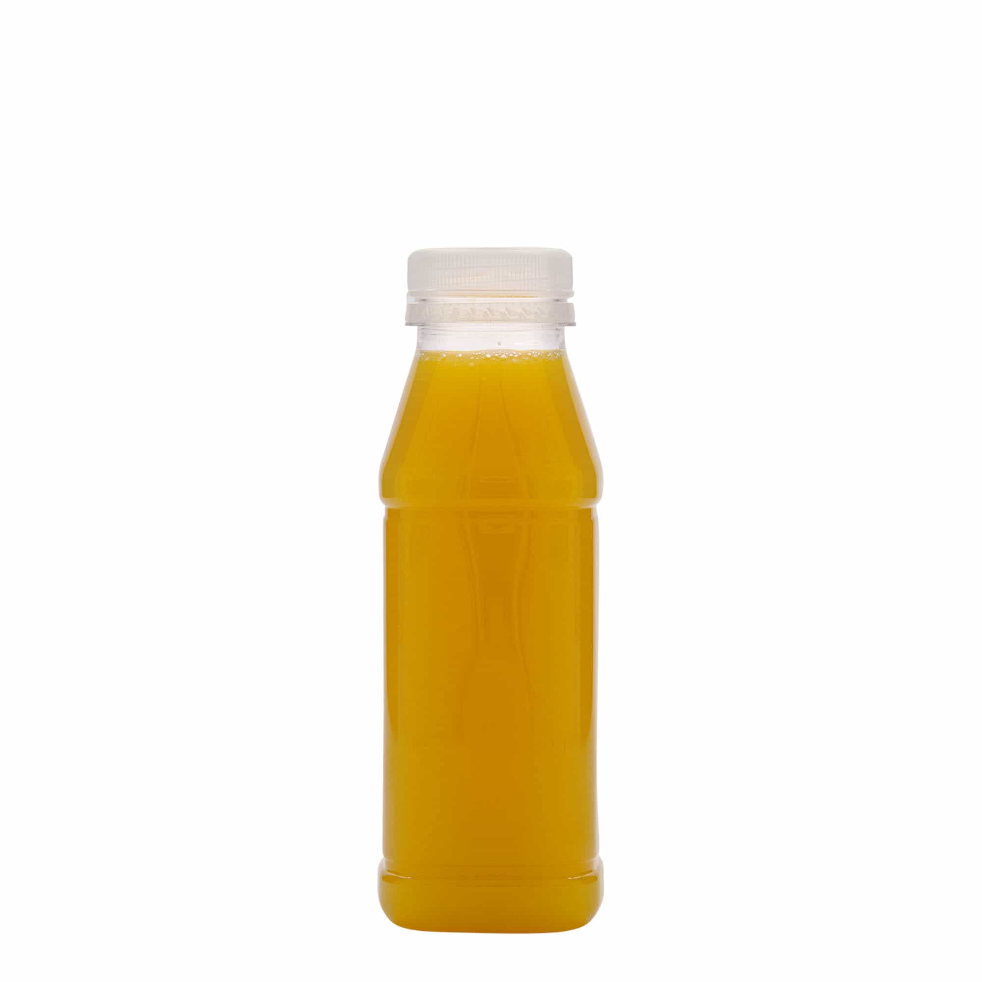 330 ml PET Şişe 'Milk and Juice Carré', kare, plastik, ağız çapı: 38 mm