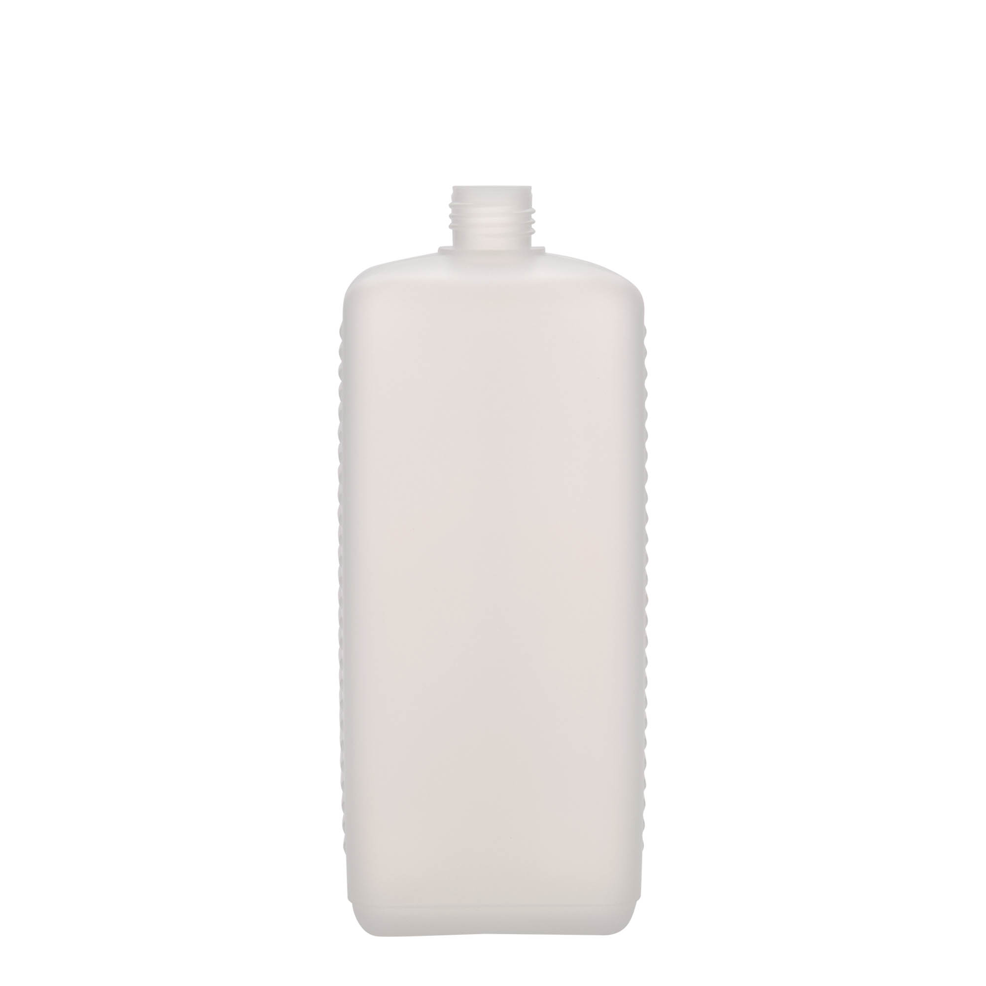 1.000 ml Kanister şişe, dikdörtgen, HDPE plastik, doğal, ağız: DIN 25 EPE