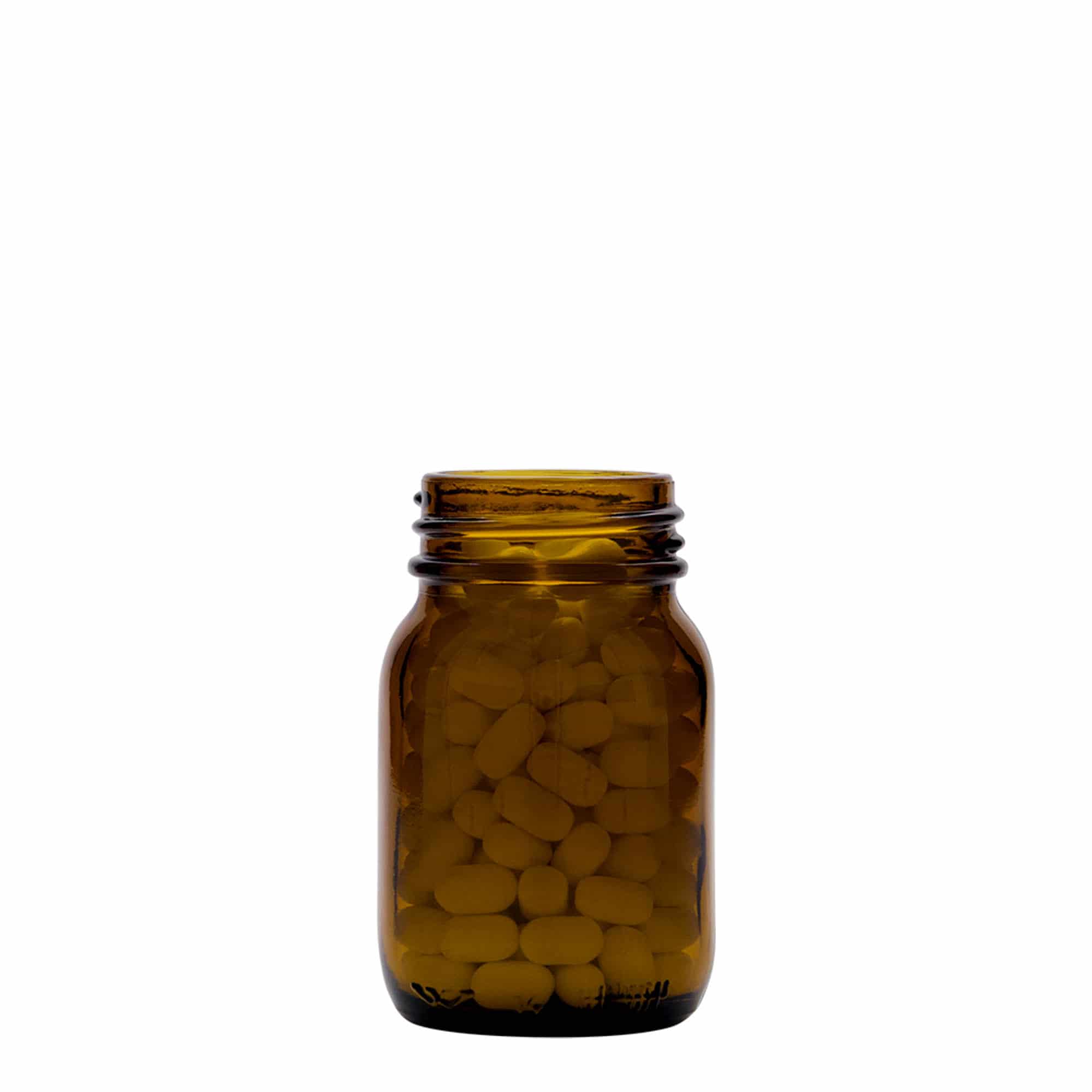 75 ml Geniş ağızlı cam, kahverengi, Ağız çapı: DIN 40