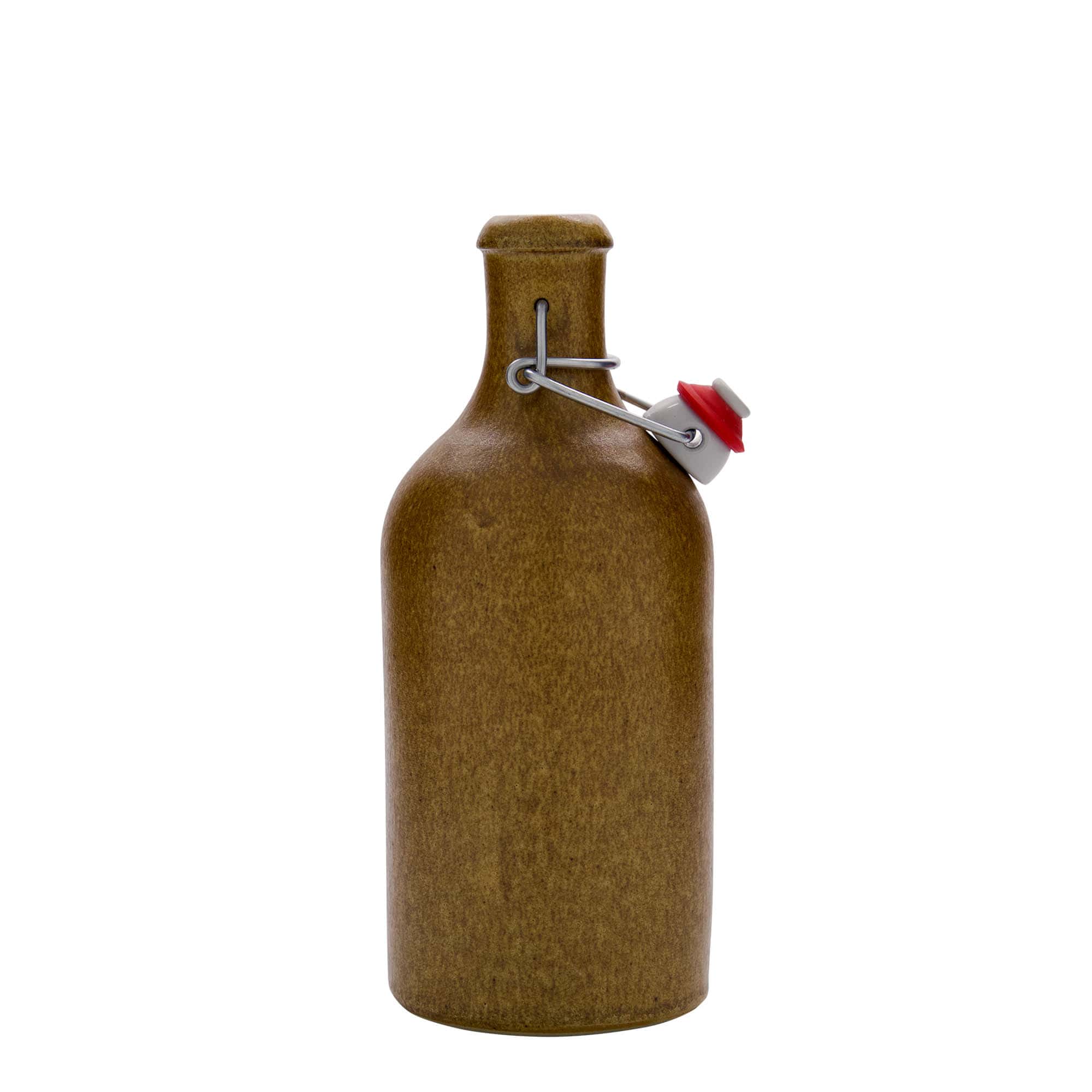 500 ml Toprak Sürahi, taş malzeme, kahverengi-kristal, ağız: mandallı kapak