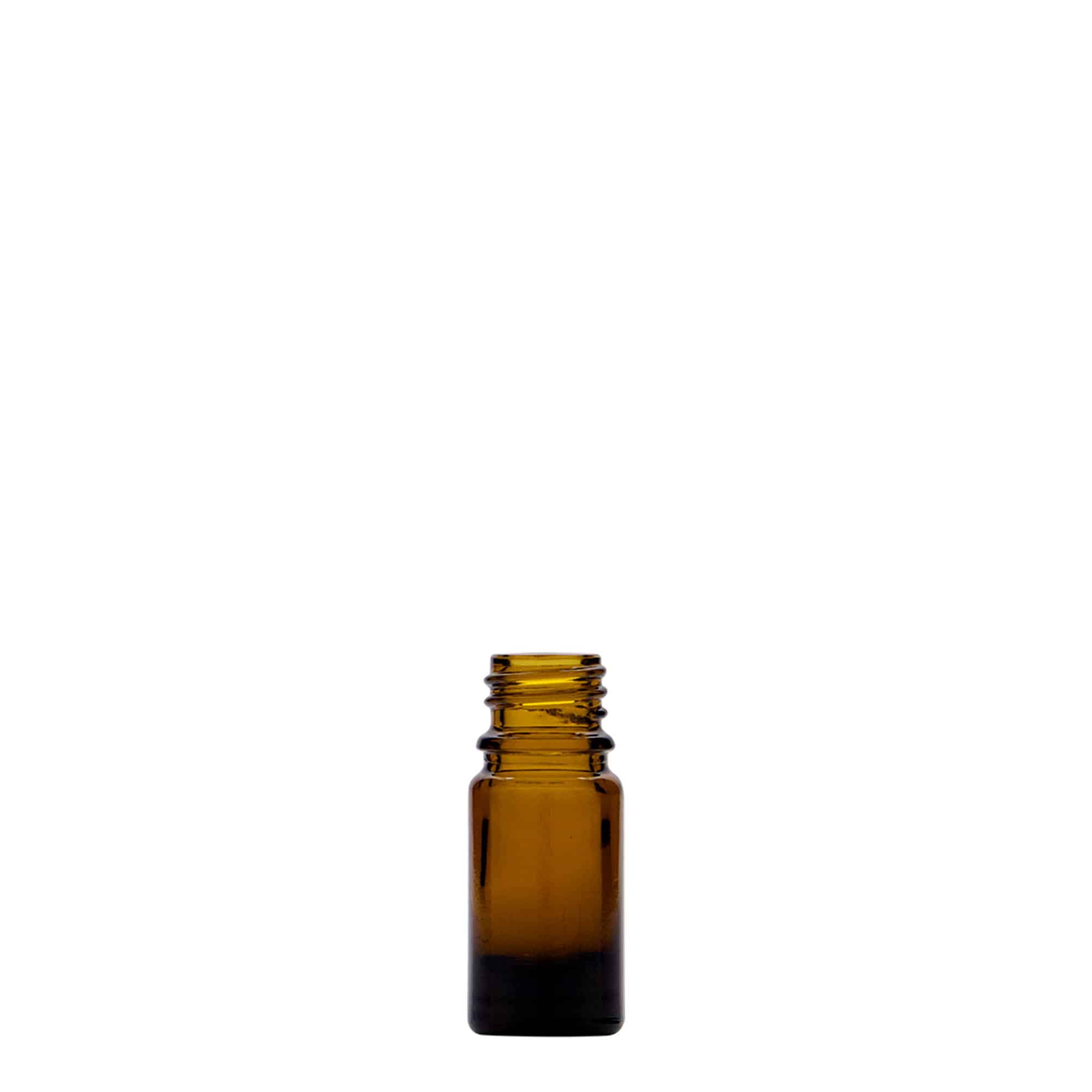 5 ml tıbbi şişe, cam, kahverengi, ağız: DIN 18