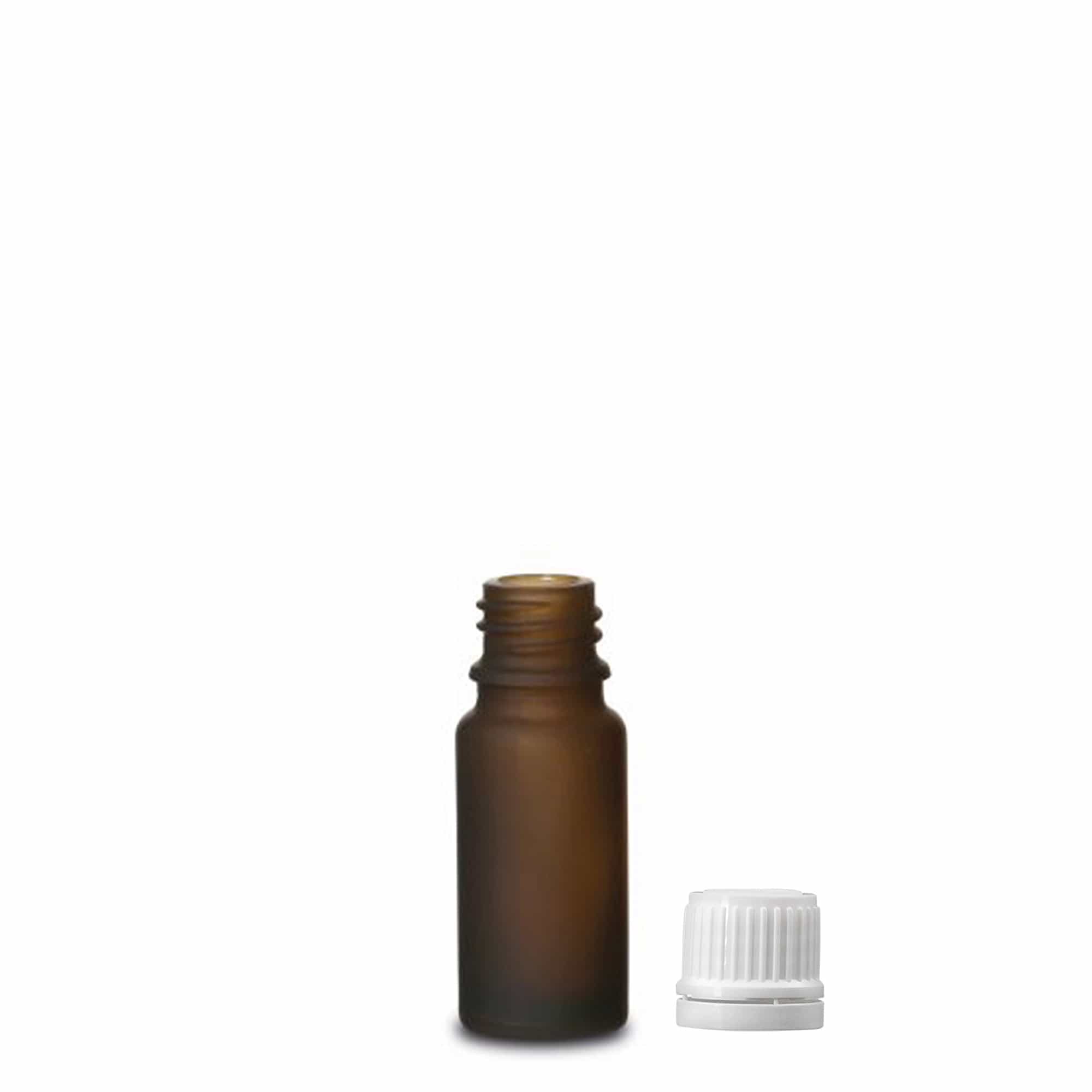10 ml Tıbbi şişe, cam, kahverengi buzlu, ağız: DIN 18
