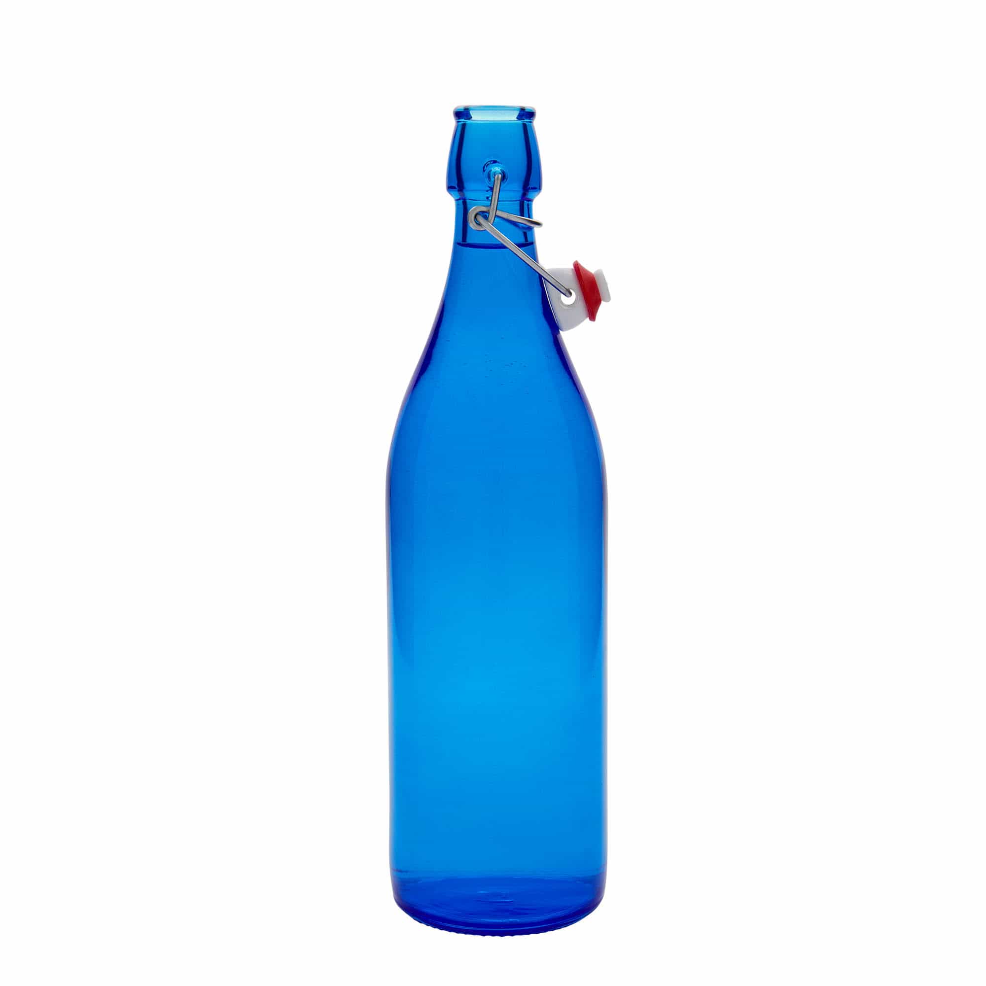 1.000 ml cam şişe 'Giara', mavi, ağız: mandallı kapak