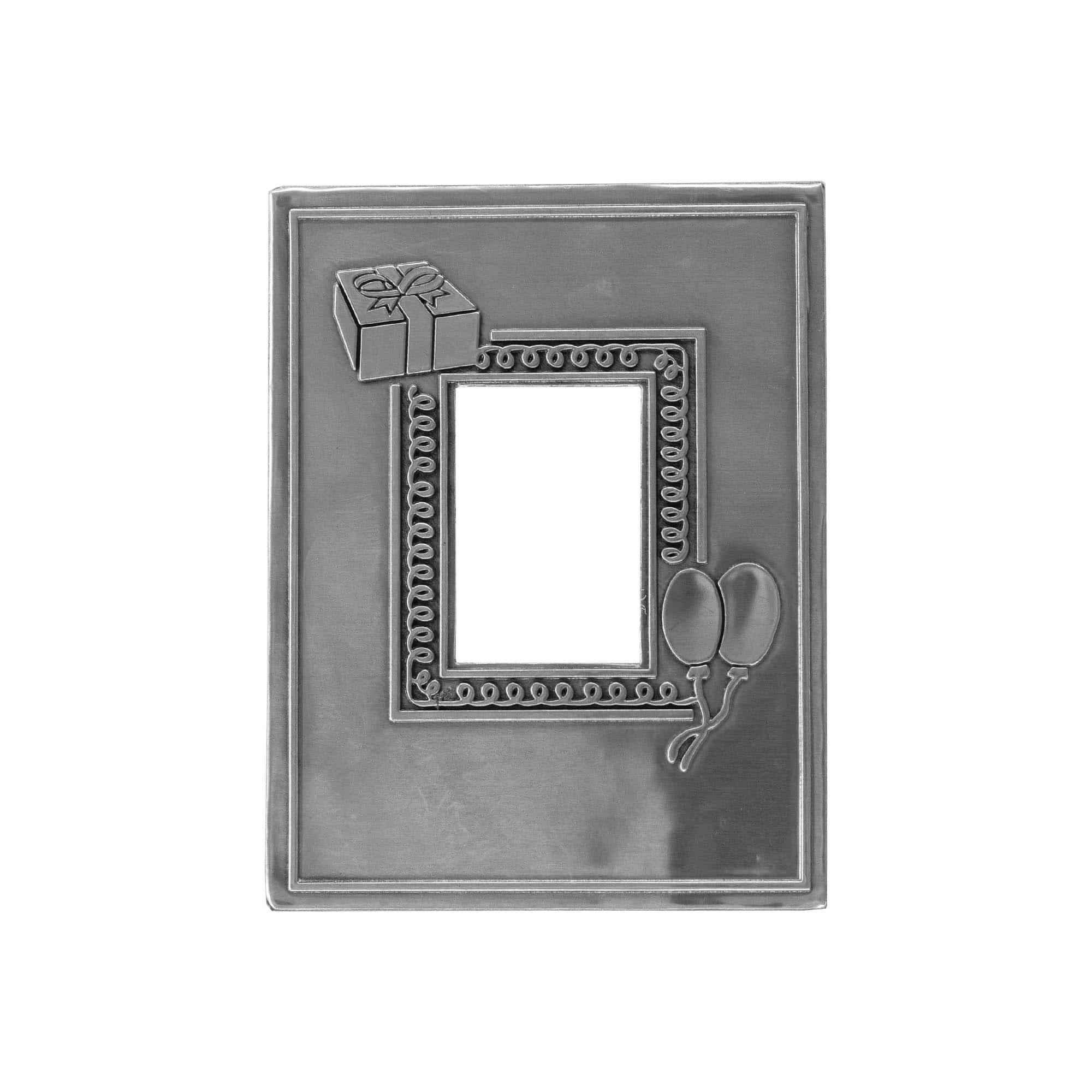 Teneke etiket 'Foto', dikdörtgen, metal, gümüş