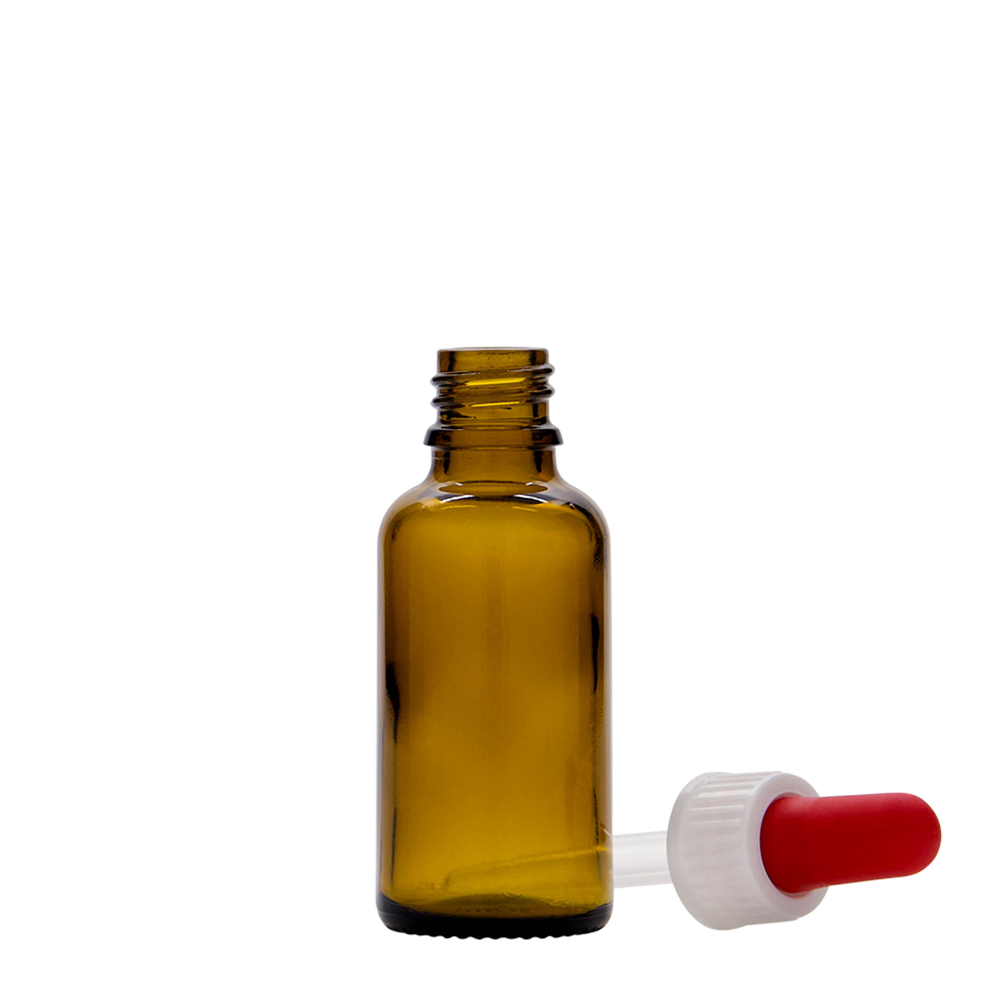 30 ml Pipetli Şişe İlaç, Cam, Kahverengi, Ağız: DIN 18