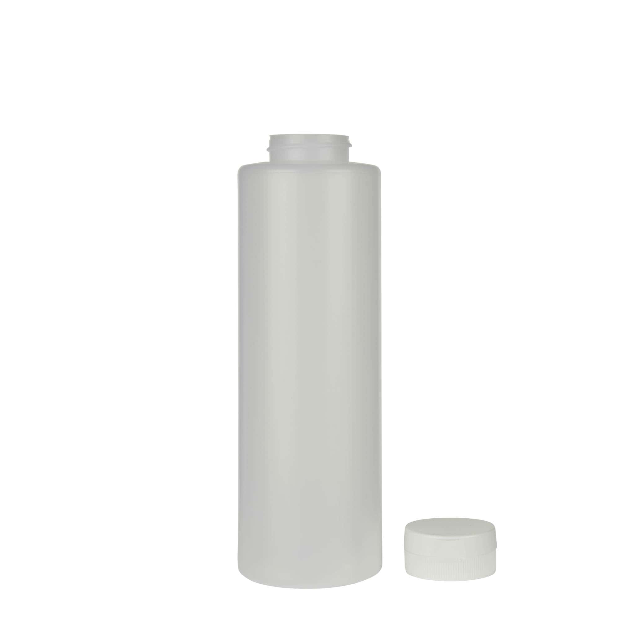 500 ml Sos Şişesi, LDPE Plastik, doğal, Ağız: 38/400 500 ml Sos Şişesi, LDPE Plastik, doğal, Ağız: 38/400