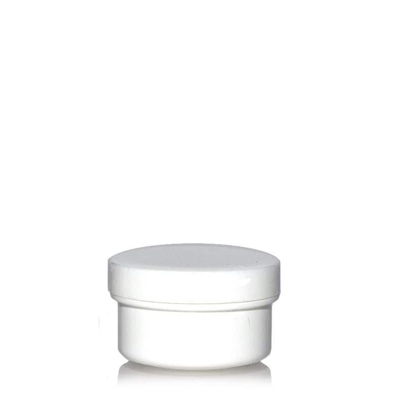 6 ml plastik kutu 'White Line', PP, beyaz, ağız: vidalı kapak