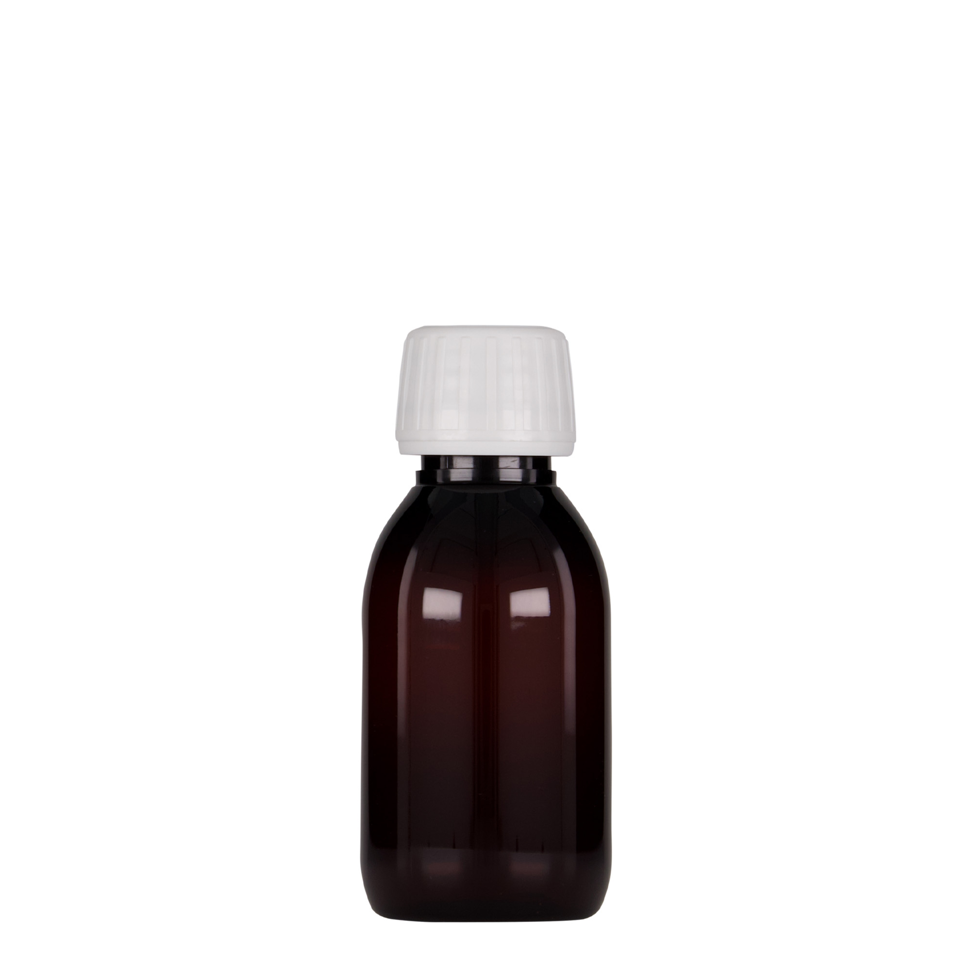 100 ml PET tıbbi şişe, kahverengi, plastik, ağız: PP 28 100 ml PET tıbbi şişe, kahverengi, plastik, ağız: PP 28