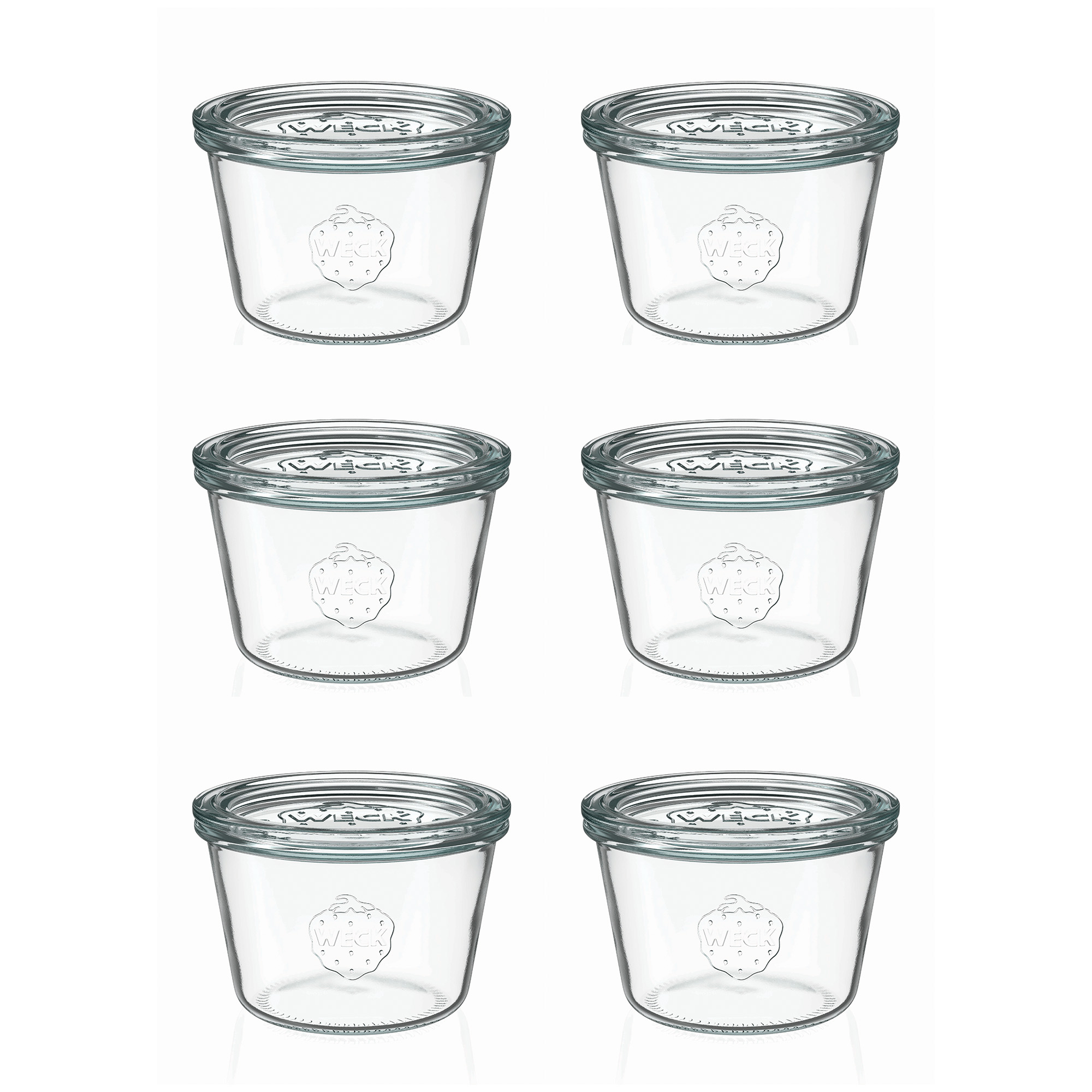 6x 370 ml WECK kavanoz cam kapaklı RR 100