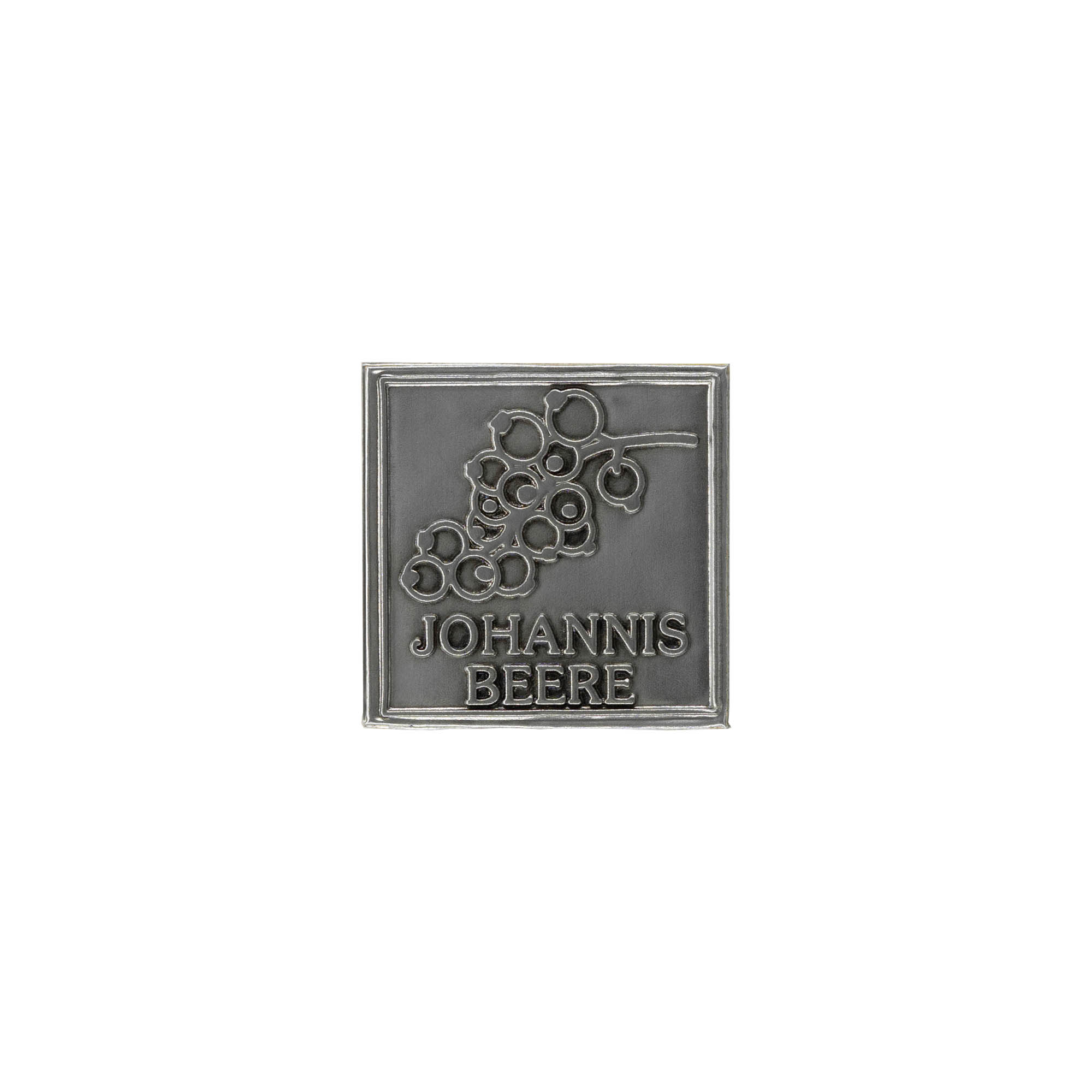 Teneke etiketi 'Johannisbeere', kare, metal, gümüş Teneke etiketi 'Johannisbeere', kare, metal, gümüş