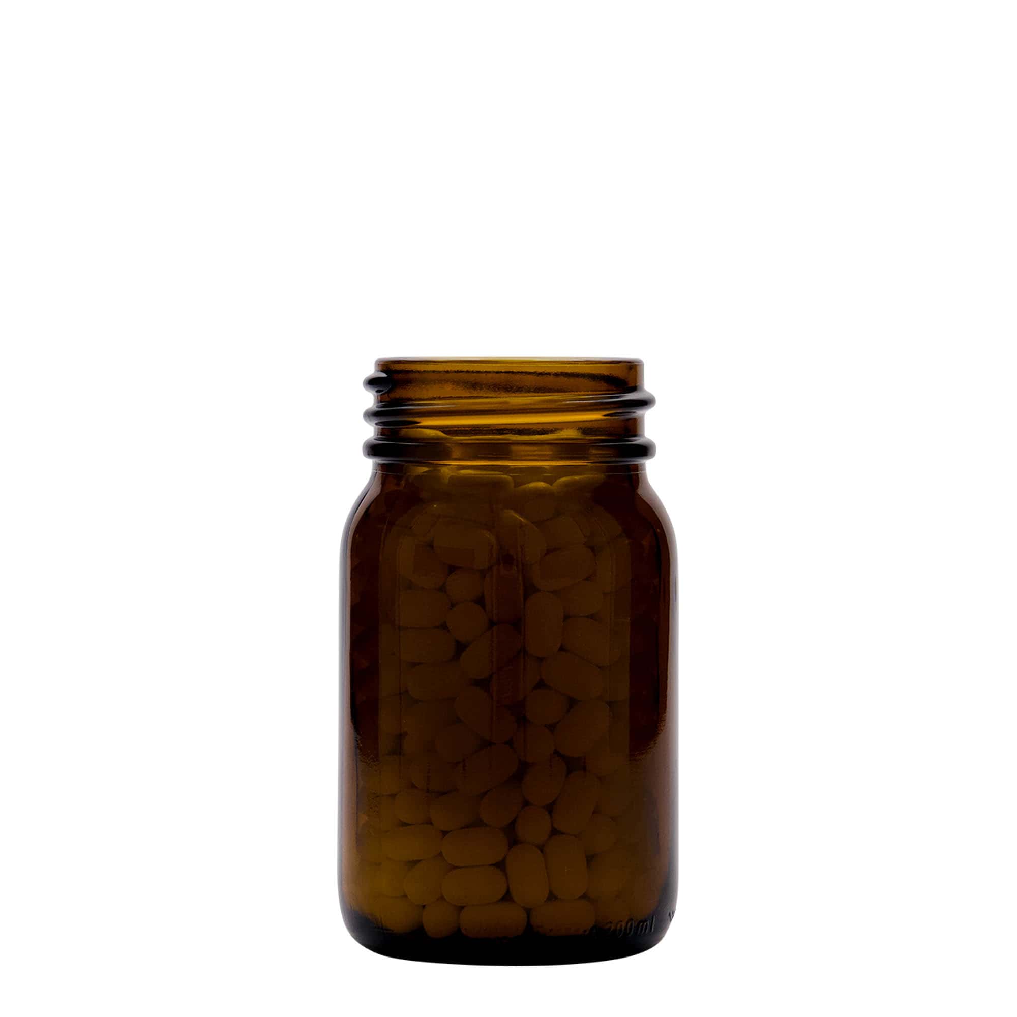 200 ml geniş ağızlı cam, kahverengi, ağız çapı: DIN 55