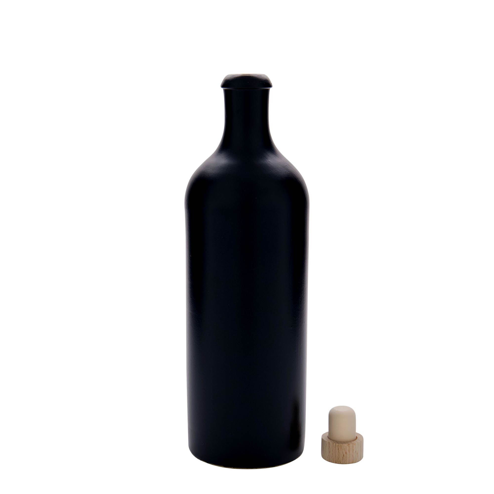 750 ml Toprak testi, taş çömlek, siyah, ağız: mantar 750 ml Toprak testi, taş çömlek, siyah, ağız: mantar