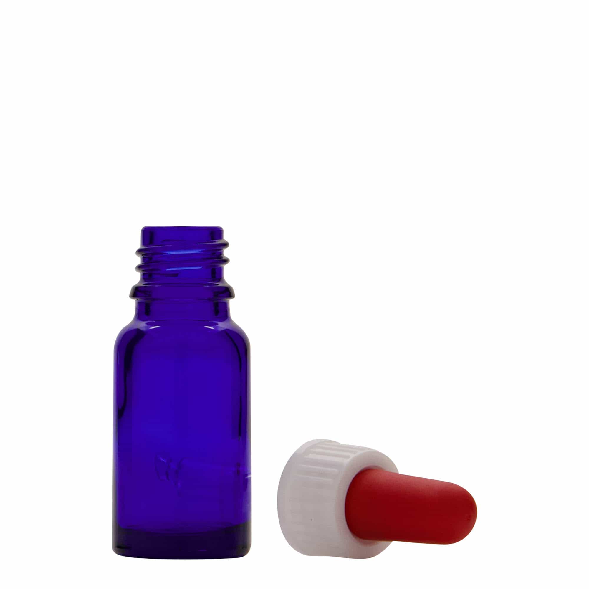 10 ml Pipet Şişesi Tıbbi, Cam, kral mavisi-kırmızı, Ağız: DIN 18