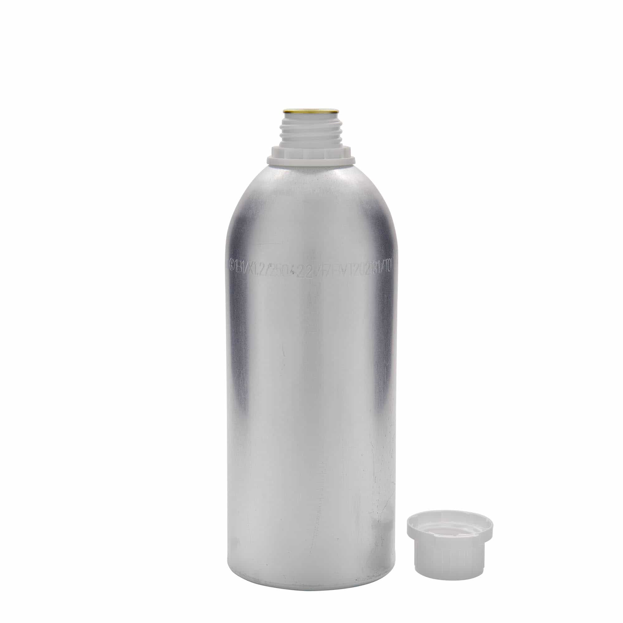 1100 ml Alüminyum şişe, metal, gümüş, ağız: DIN 32 1100 ml Alüminyum şişe, metal, gümüş, ağız: DIN 32