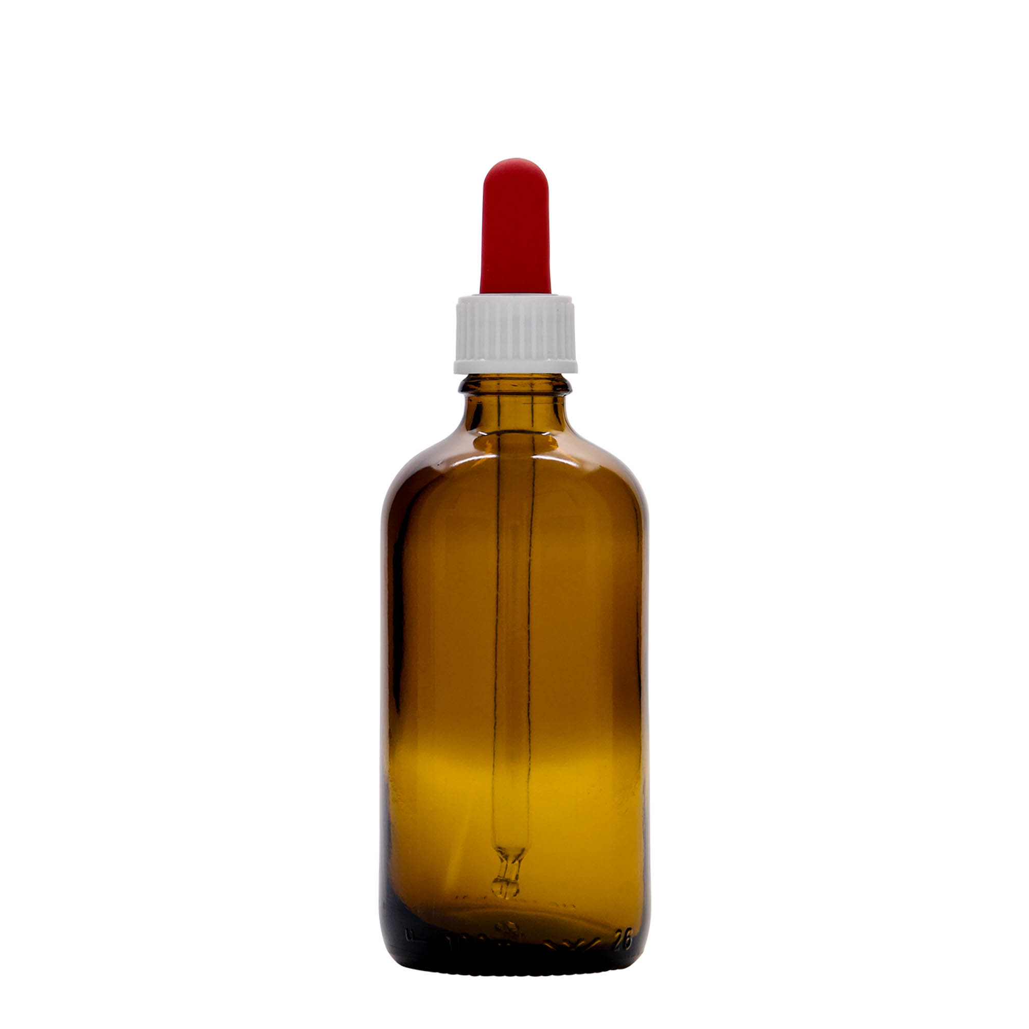 100 ml Pipet Şişesi Tıbbi, Cam, kahverengi-kırmızı, Ağız: DIN 18