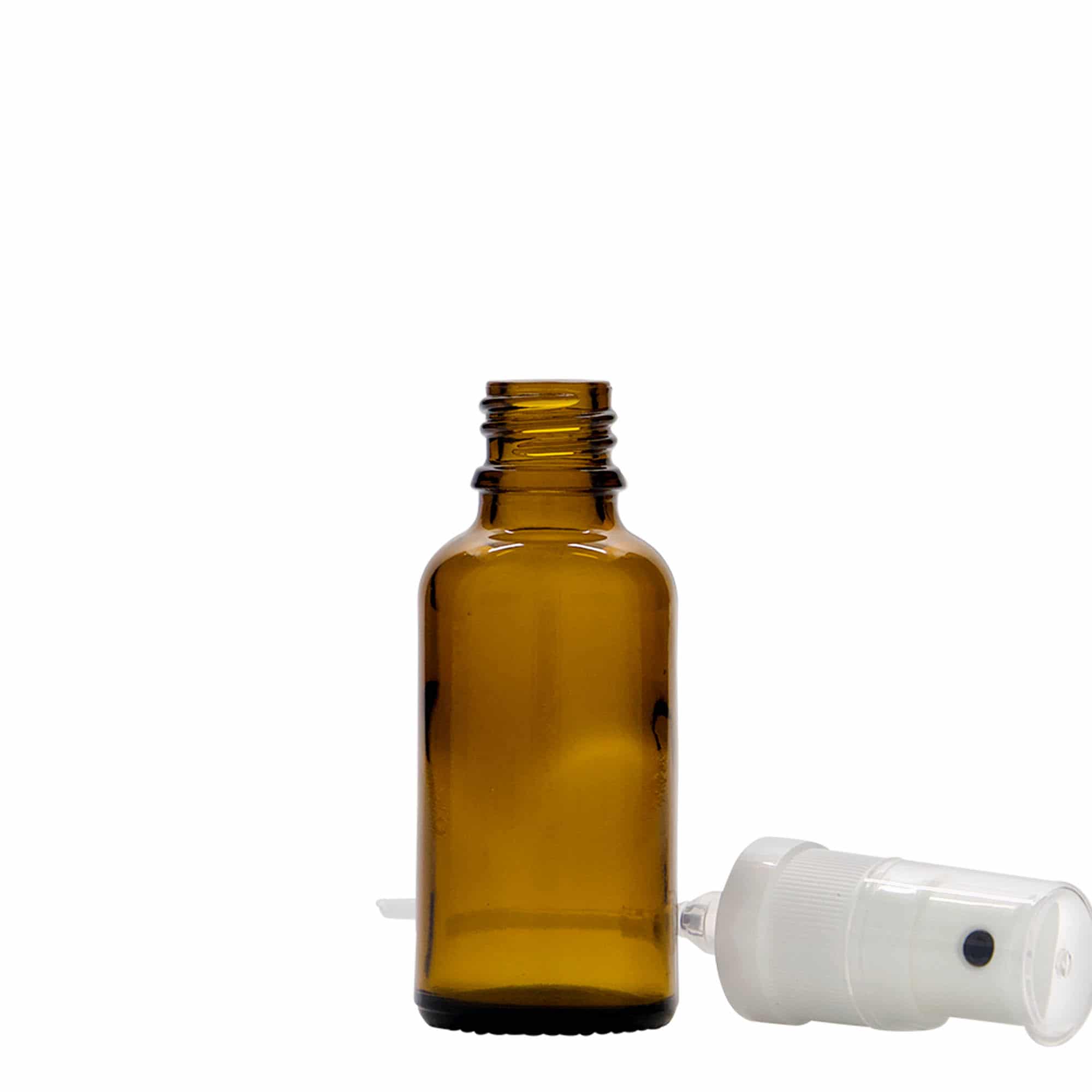 30 ml Sprey Şişesi Tıbbi, Cam, Kahverengi, Ağız: DIN 18