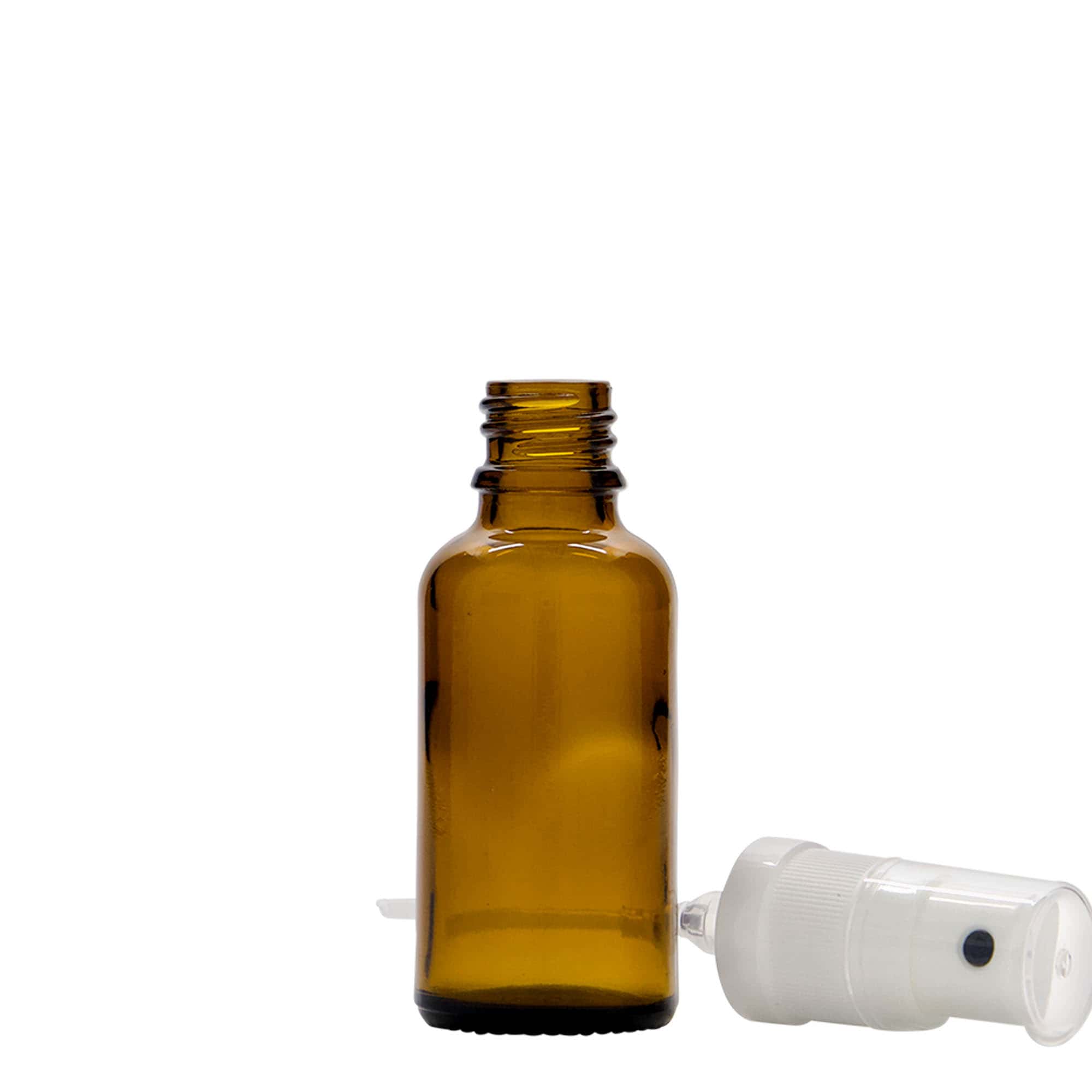 30 ml Sprey Şişesi Tıbbi, Cam, Kahverengi, Ağız: DIN 18