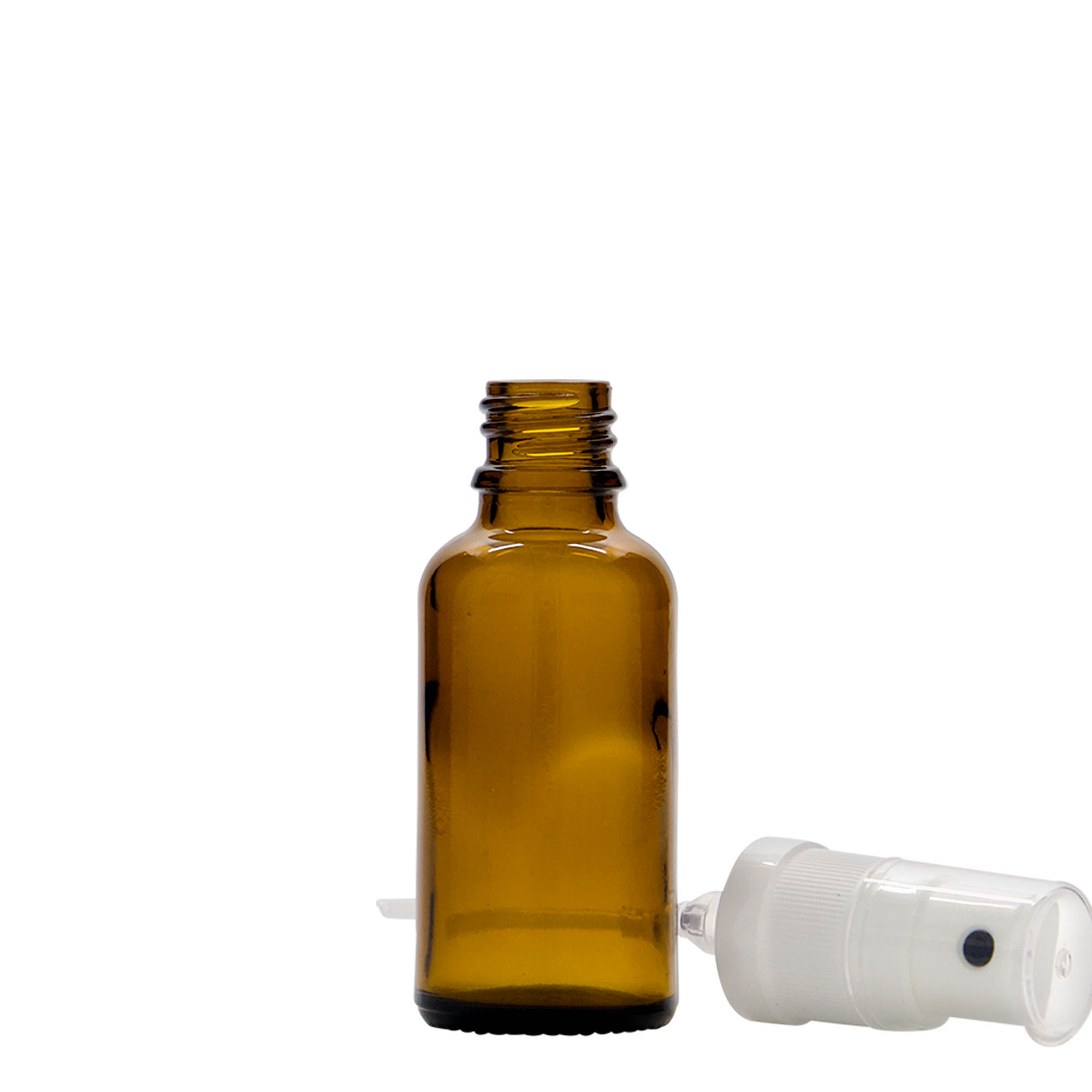 30 ml Sprey Şişesi Tıbbi, Cam, Kahverengi, Ağız: DIN 18