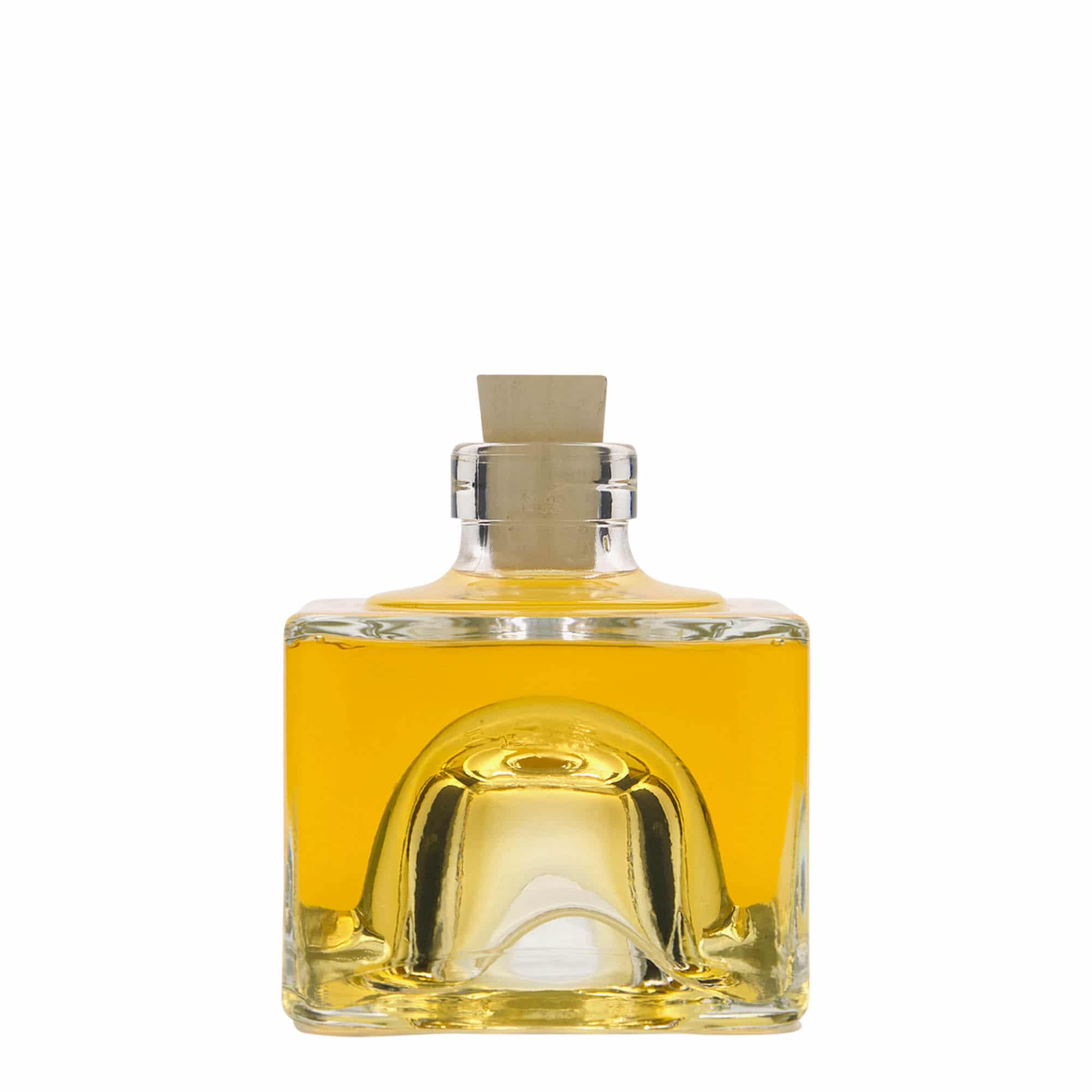 200 ml Cam şişe 'Cocolores', kare, ağız: mantar