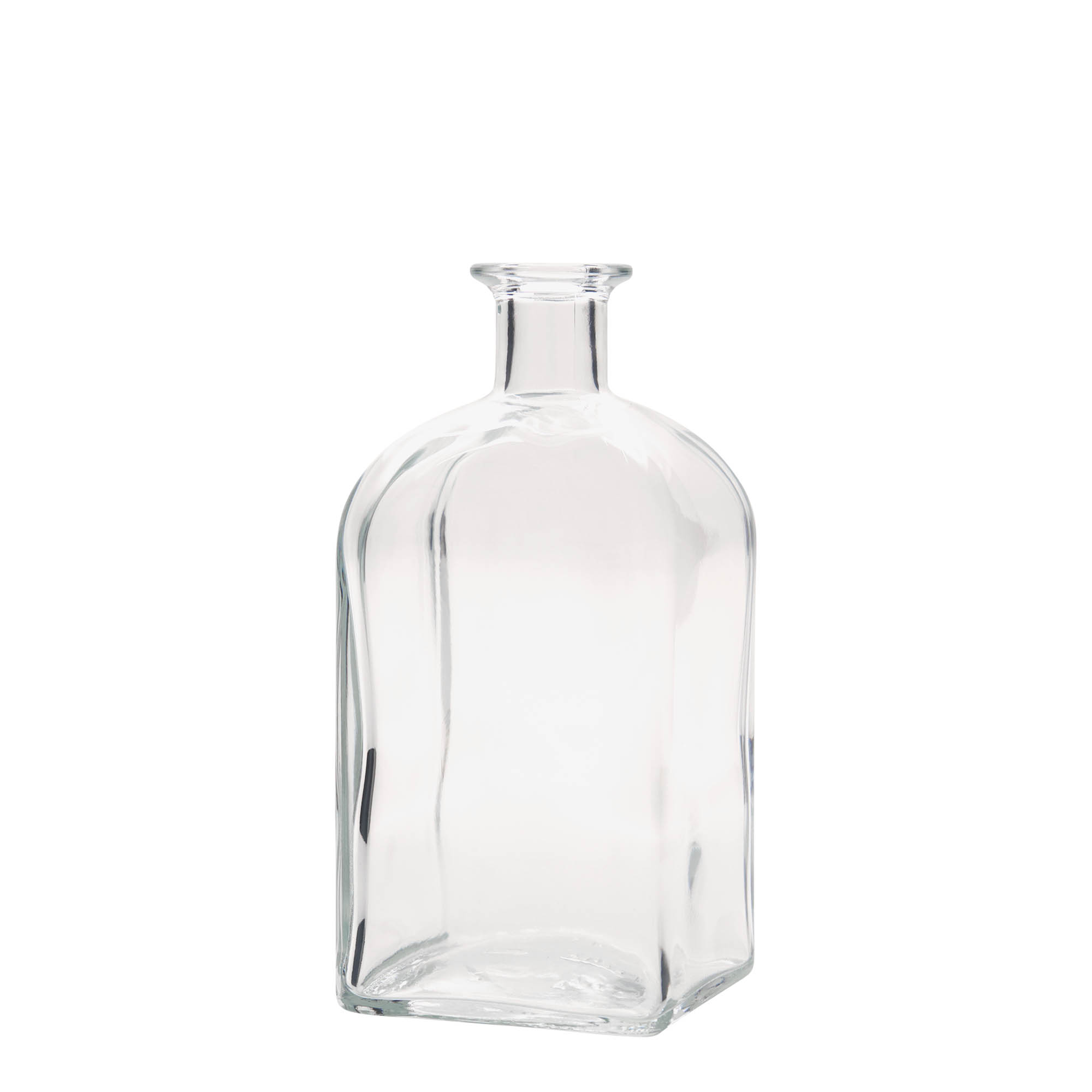 700 ml Cam Şişe Eczacı Kare, kare, Ağız: Mantar