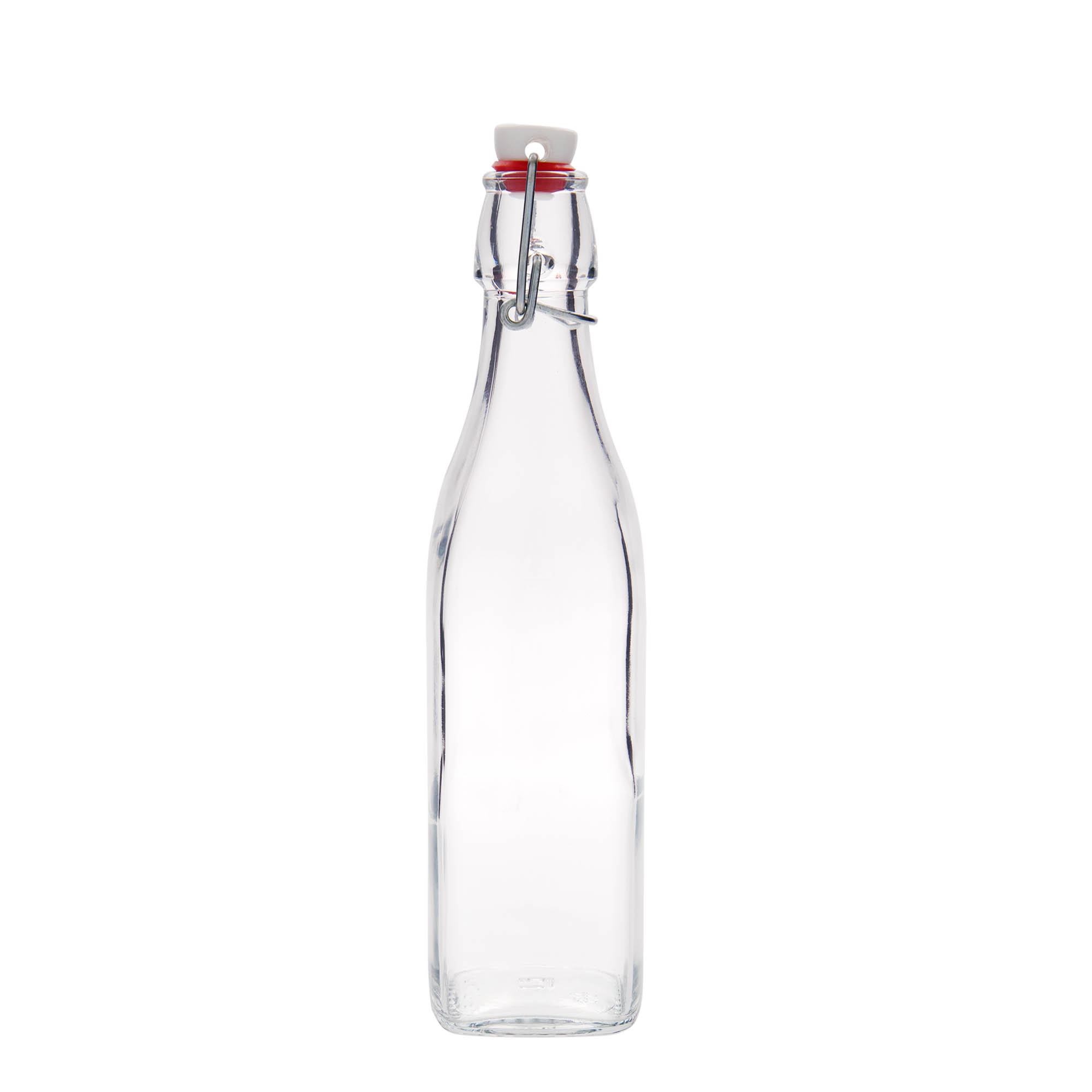 500 ml cam şişe 'Swing, kare, ağız: mandallı kapak'