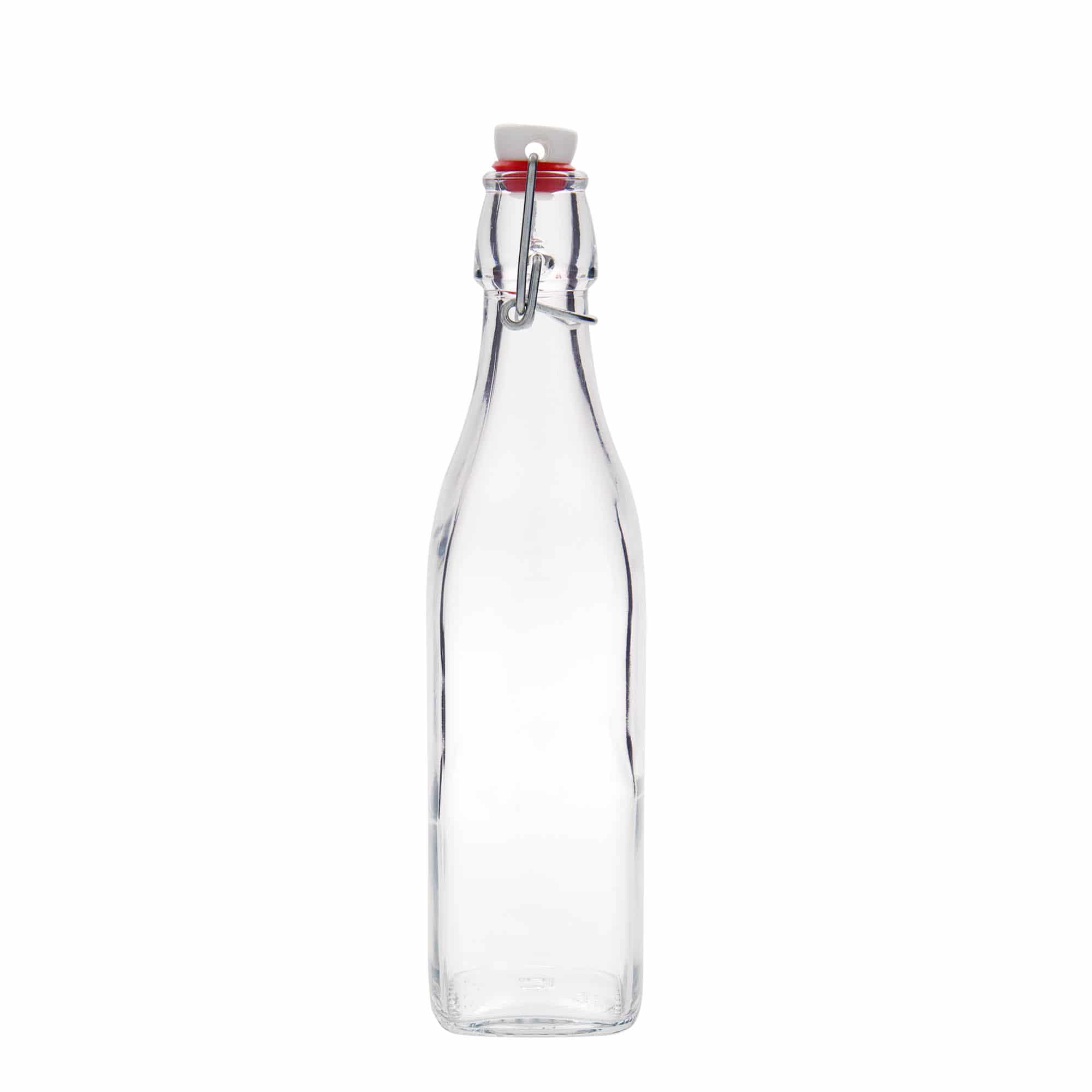 500 ml cam şişe 'Swing, kare, ağız: mandallı kapak'