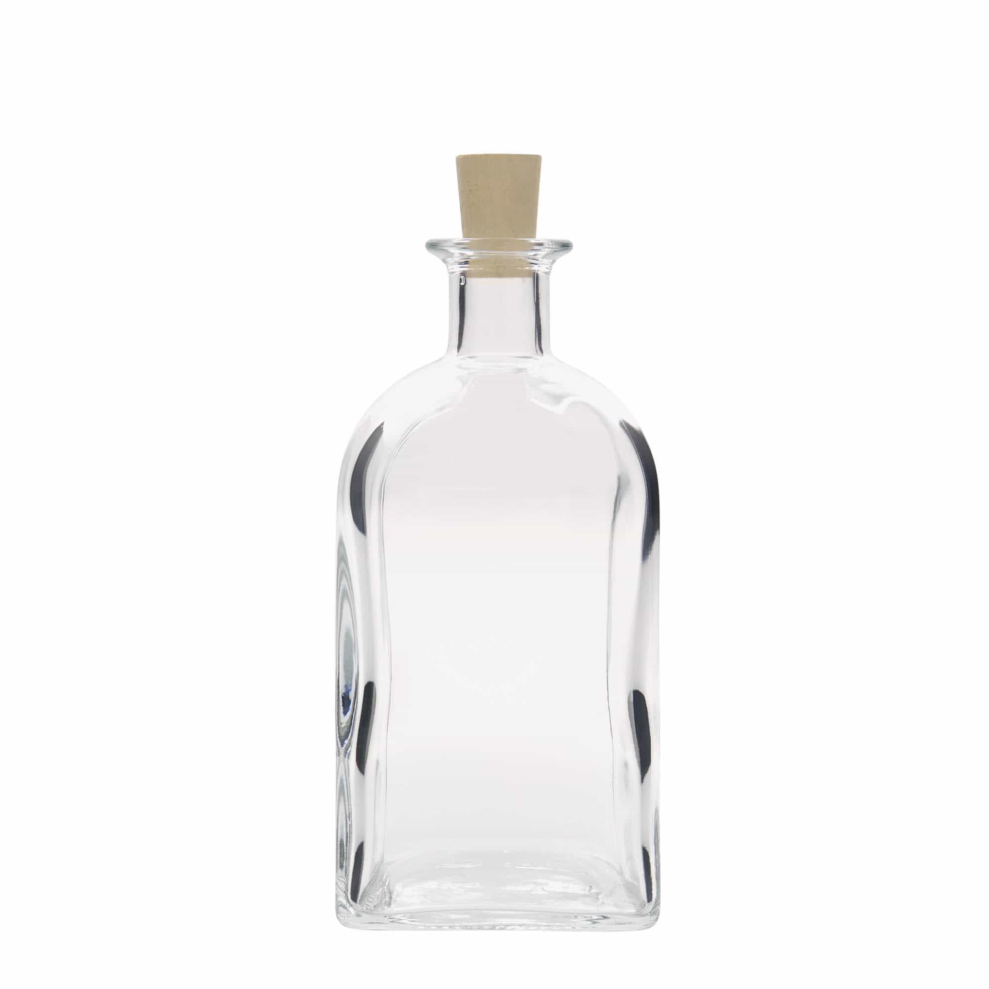 700 ml Cam Şişe Eczacı Kare, kare, Ağız: Mantar