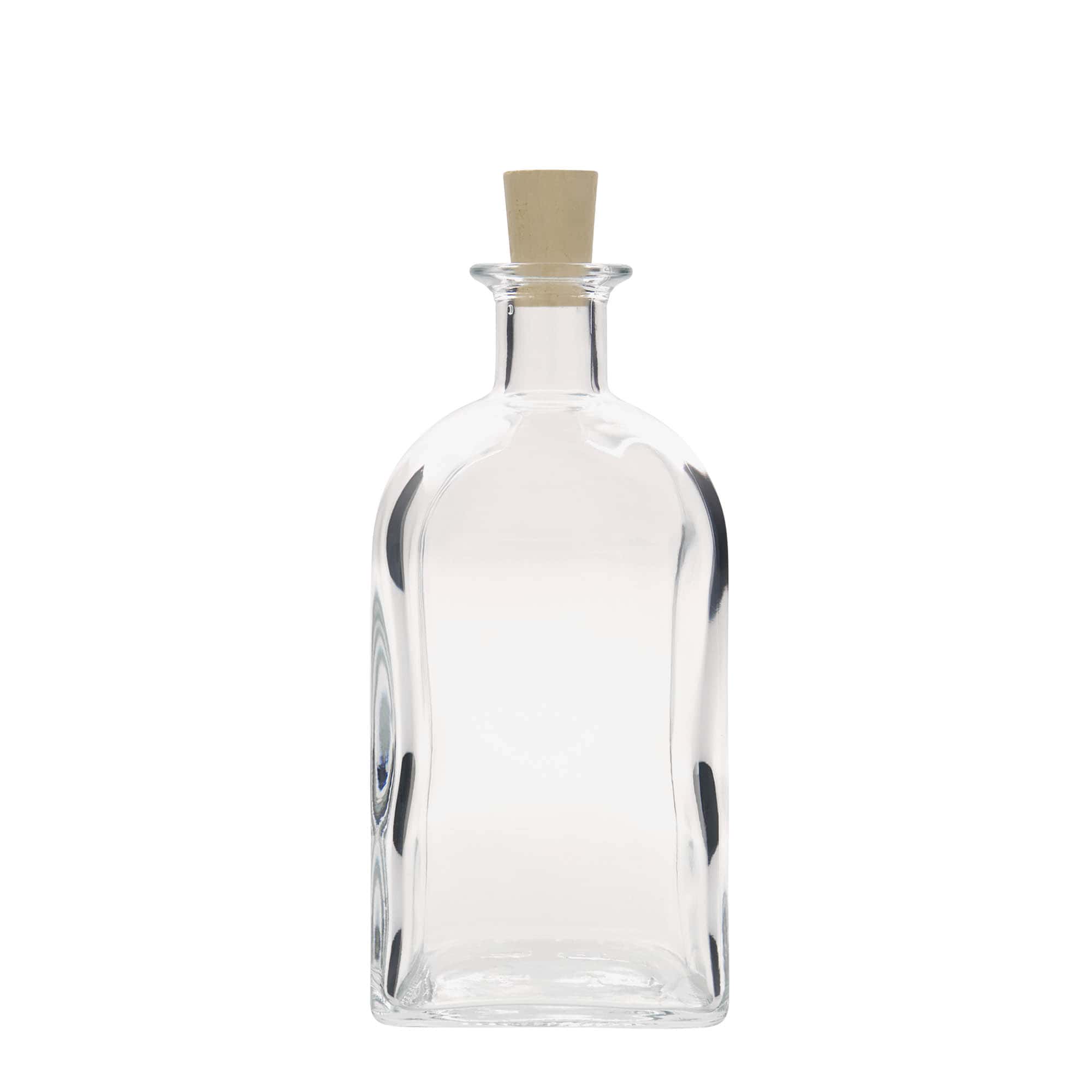 700 ml Cam Şişe Eczacı Kare, kare, Ağız: Mantar