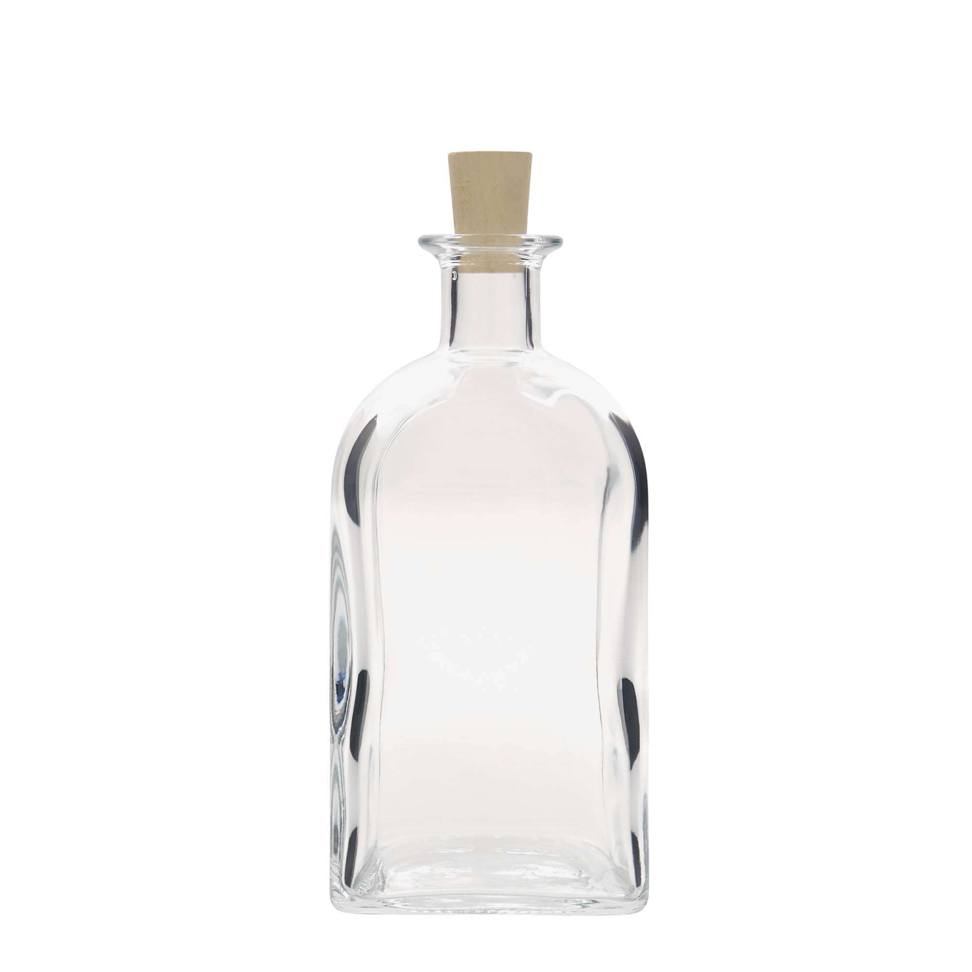 700 ml Cam Şişe Eczacı Kare, kare, Ağız: Mantar