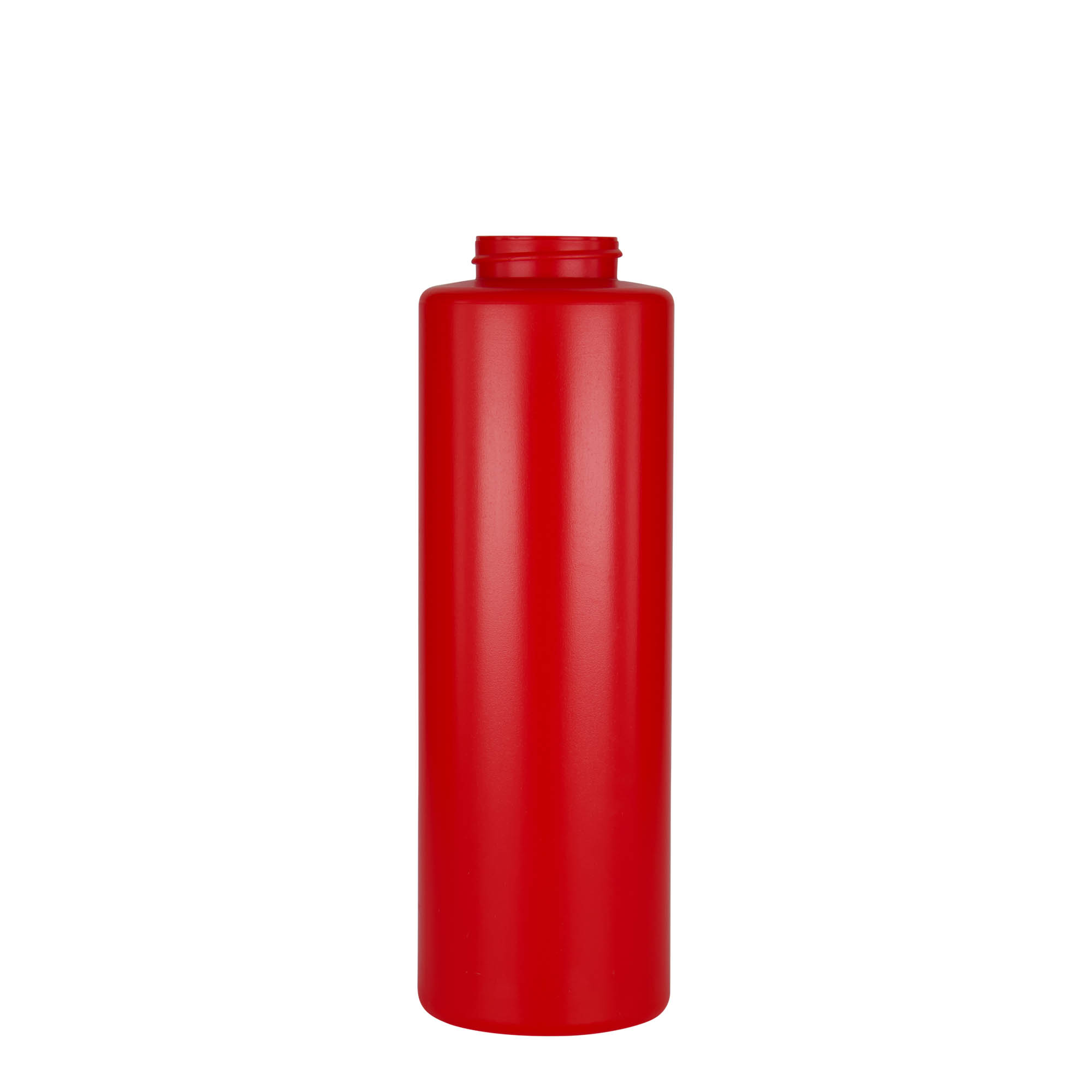 500 ml Sos şişesi, LDPE plastik, kırmızı, ağız: 38/400