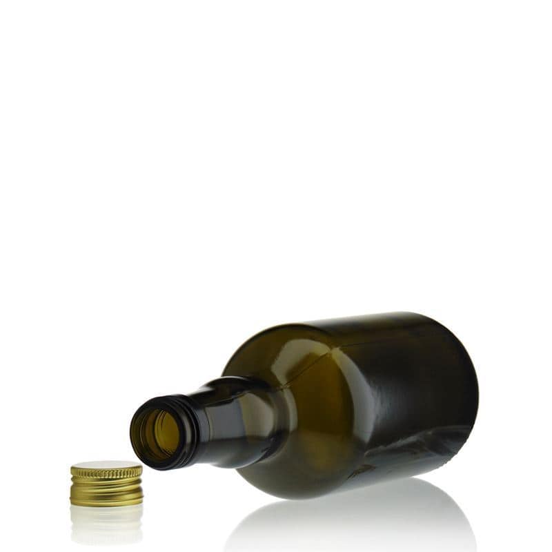 500 ml cam şişe 'Olona', antik yeşil, ağız: PP 31,5
