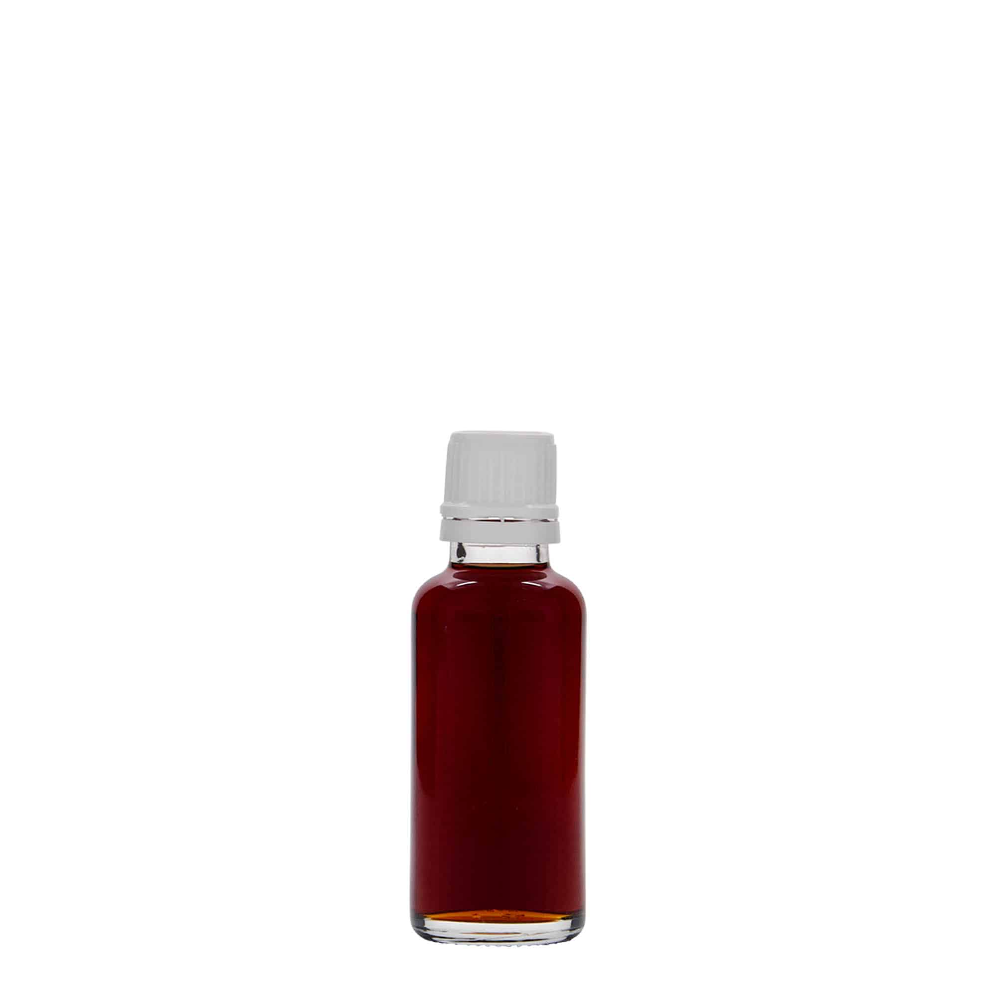 30 ml tıbbi şişe, cam, ağız: DIN 18