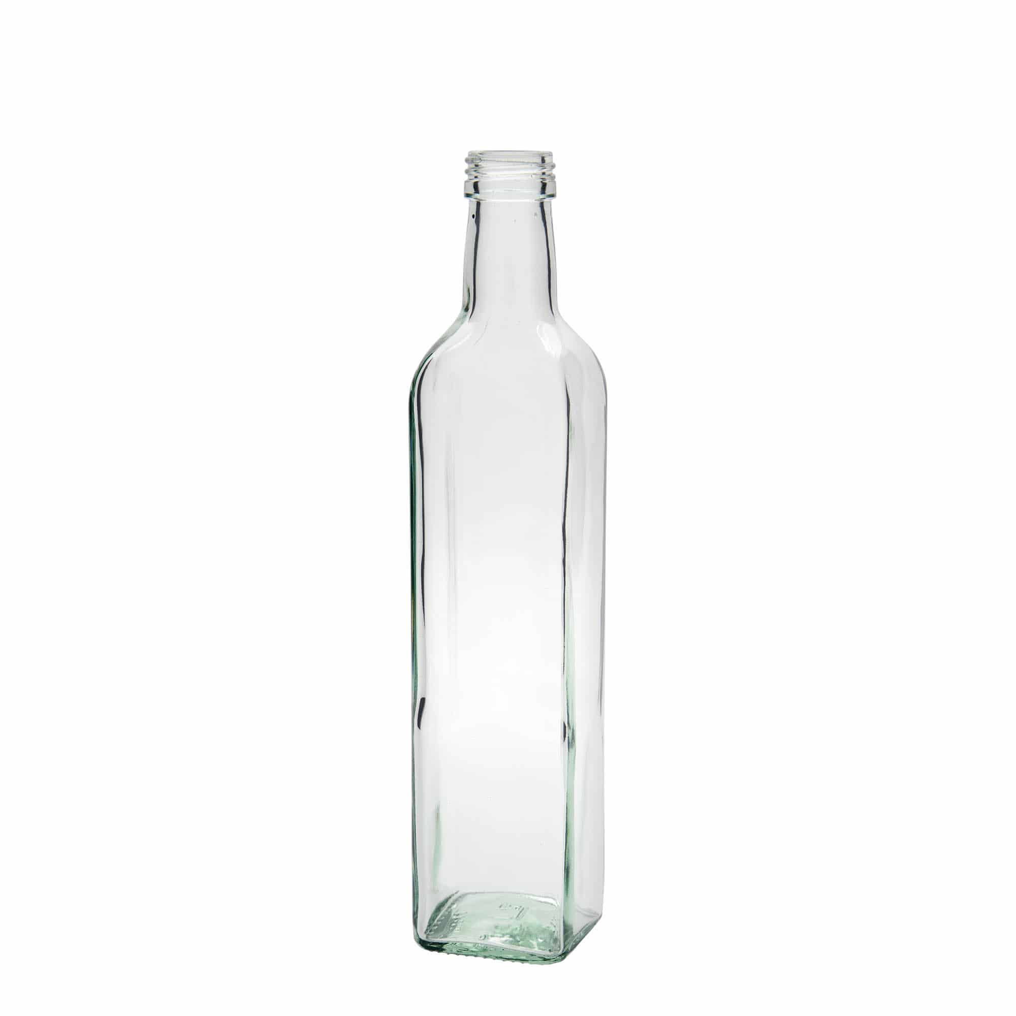 500 ml Cam şişe 'Marasca', kare, ağız: PP 31,5
