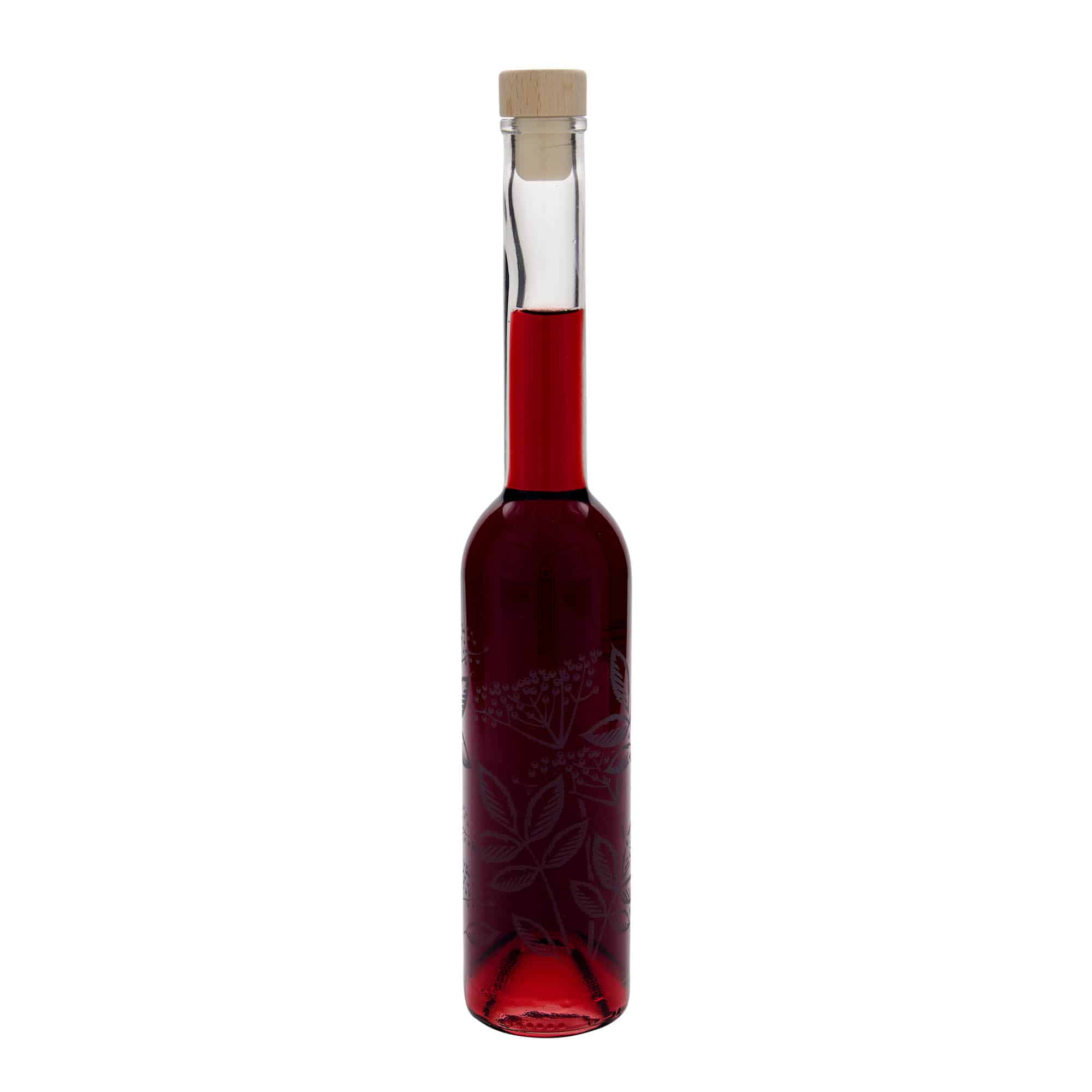 350 ml Cam Şişe 'Opera', Motif: Böğürtlen, Ağız: Mantar